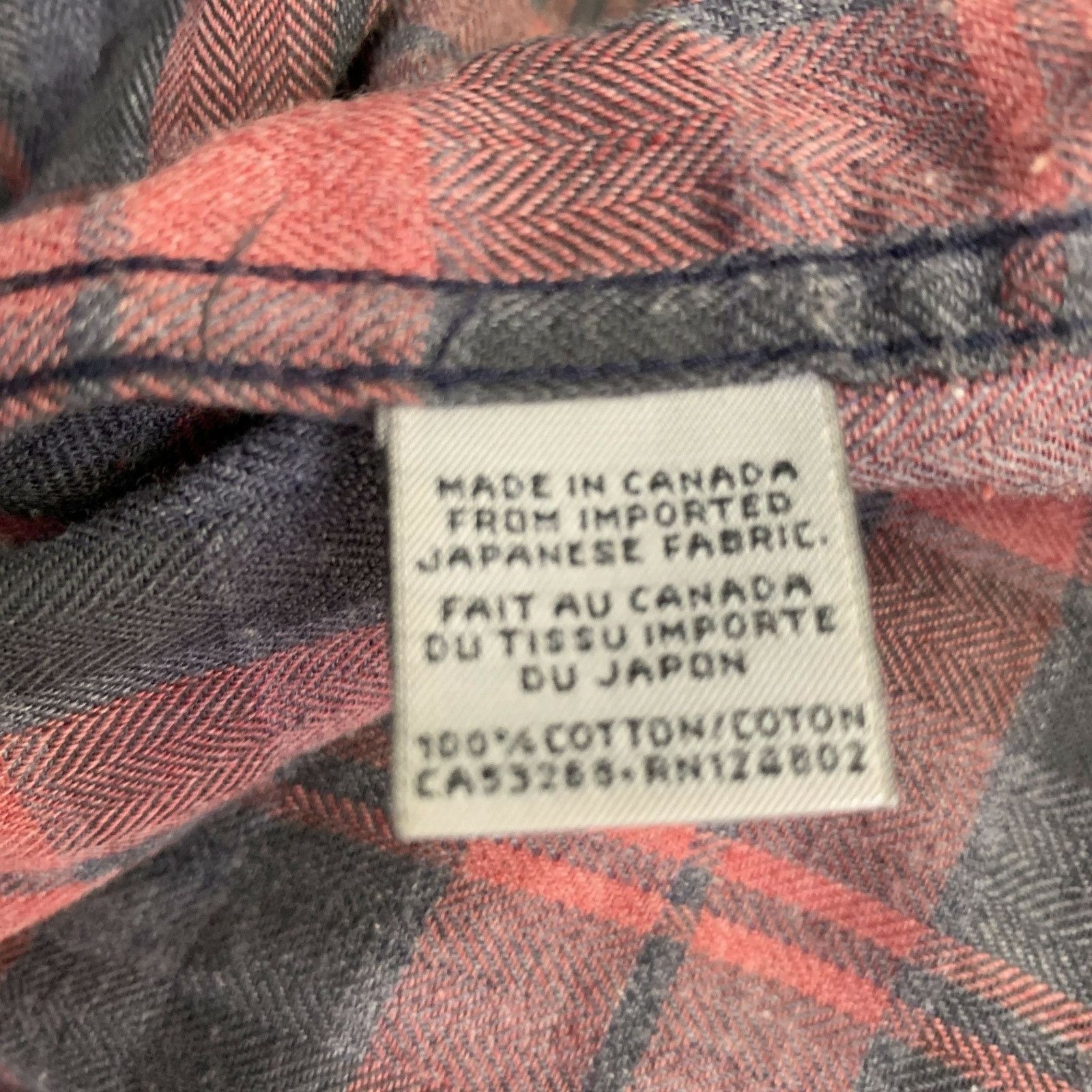 Naked & Famous Grey Burgundy Plaid Cotton One pocket Long Sleeve Shirt Size US S / EU 44-46 / 1 - 4 Thumbnail