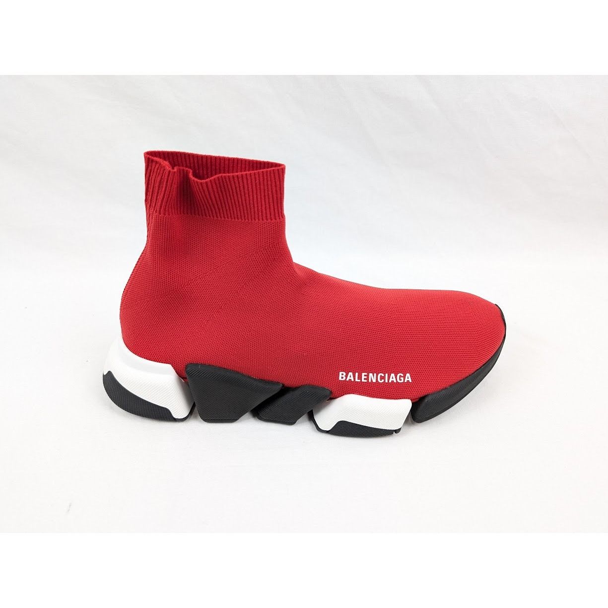 Balenciaga o1rshd1 Speed 2.0 Low-Top Sneakers in Red/Black/White Size US 9 / EU 42 - 1 Thumbnail