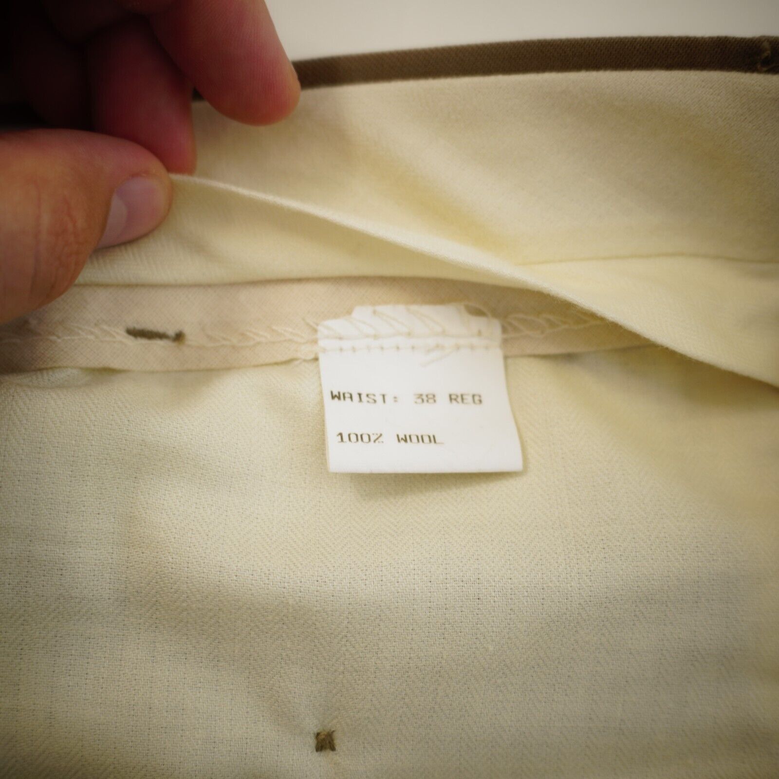 Pierre Cardin Pierre Cardin Tan Pleated Cuffed High Rise Wool Dress Pants Size 38R - 6 Thumbnail