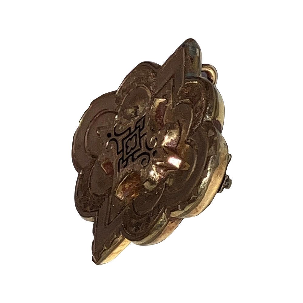 Designer 14 kt Gold French Victorian Black Enamel Pin Pendant Size ONE SIZE - 2 Thumbnail