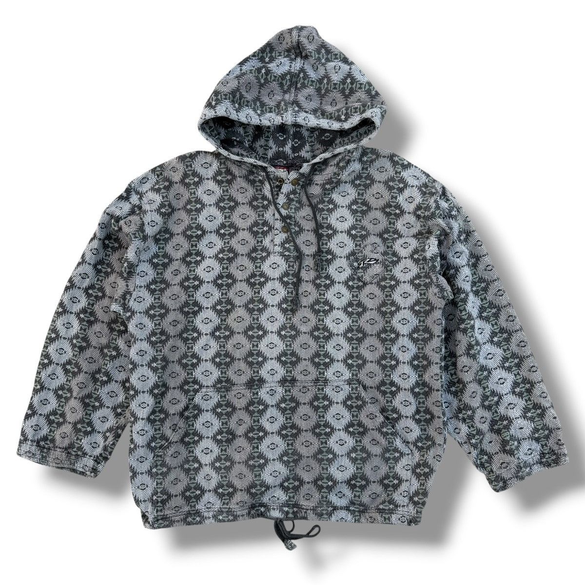 Rusty Vintage Rusty Baja Pullover Hoodie Gray/Green Large 80s-90s Size US L / EU 52-54 / 3 - 1 Thumbnail