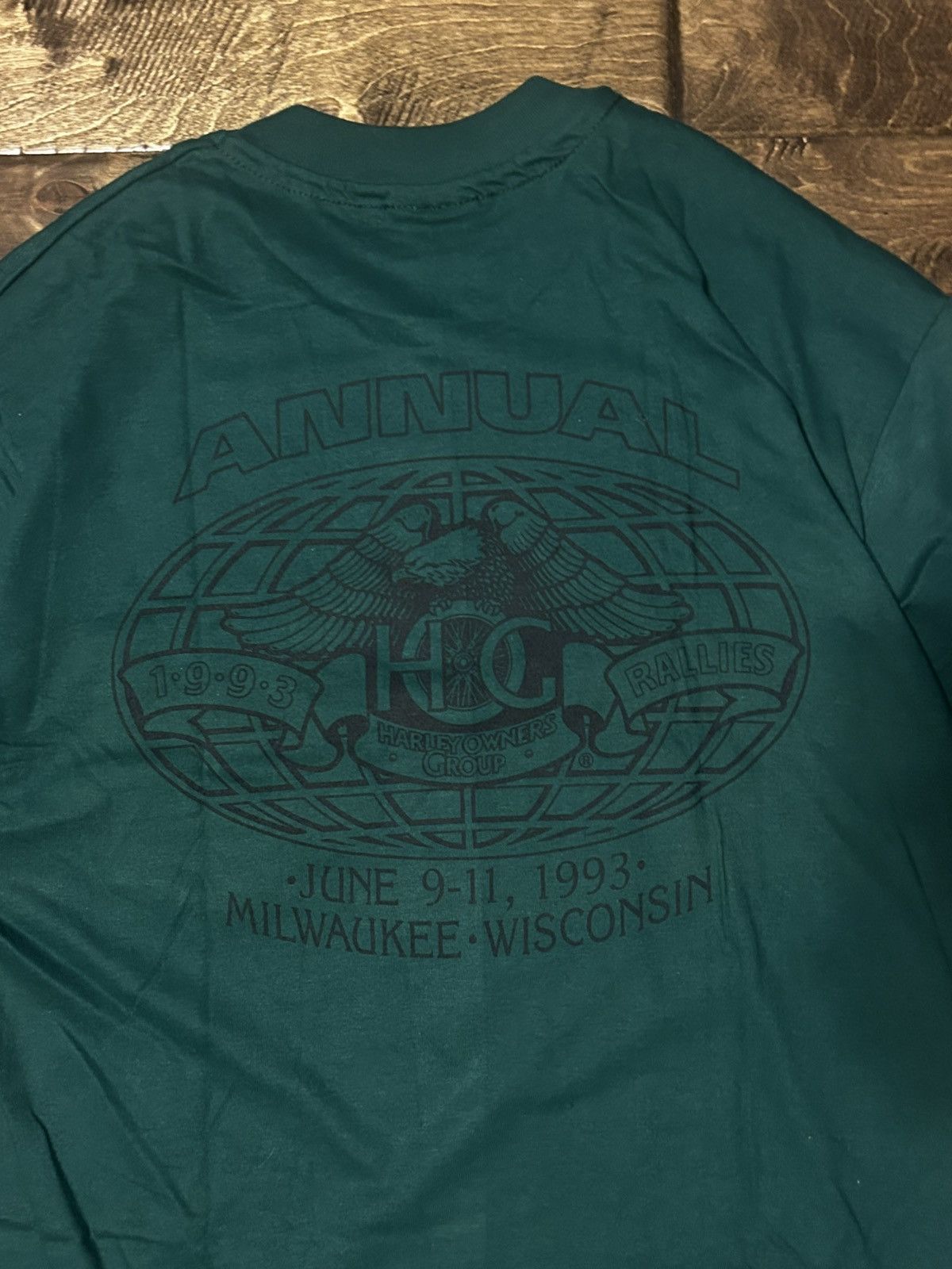 Harley Davidson × Vintage Vintage 1993 Harley Davidson Pine Green Shirt Size US L / EU 52-54 / 3 - 4 Thumbnail
