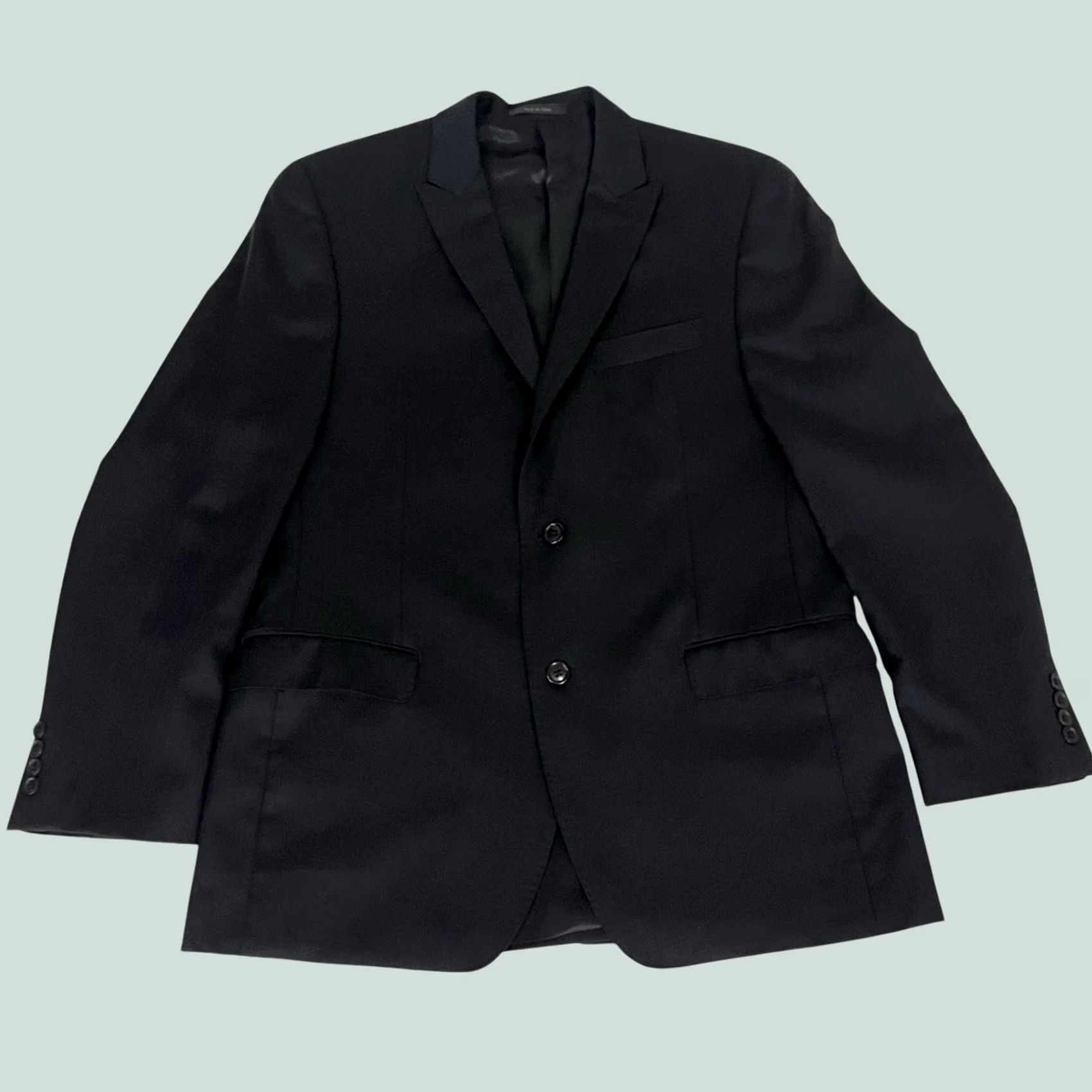 Calvin Klein Calvin Klein Blazer Shirt Jacket 2 Piece Mens Suit Jacket 42R Black Wool Inner Pockets 100% Wool Regular Mens Size 42R - 1 Thumbnail