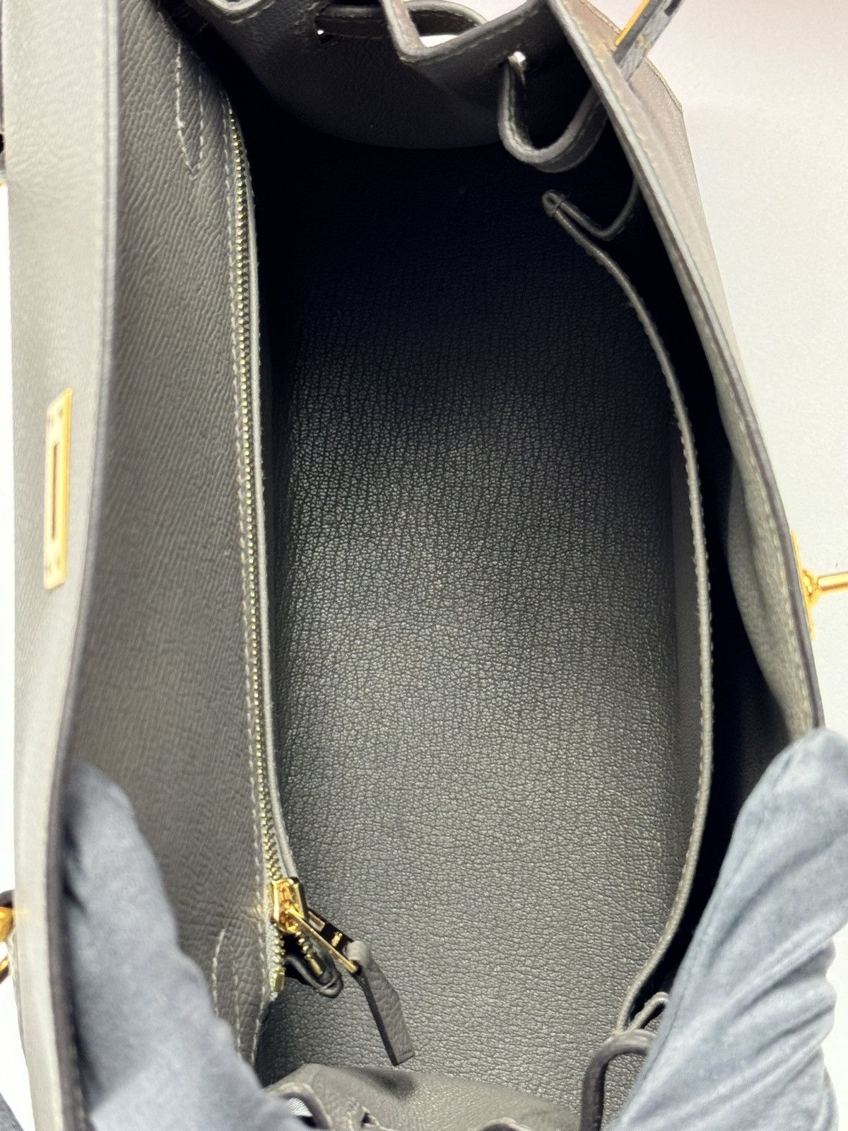 Hermes HERMES KELLY 25 GRIS MEYER EPSON LEATHER GOLD HARDWARE BAG Size ONE SIZE - 15 Thumbnail