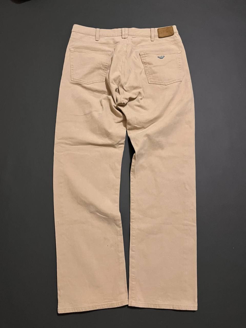 Designer × Giorgio Armani Vintage Armani Jeans Metal Logo Brown Denim Pants Beige Size US 34 / EU 50 - 2 Thumbnail