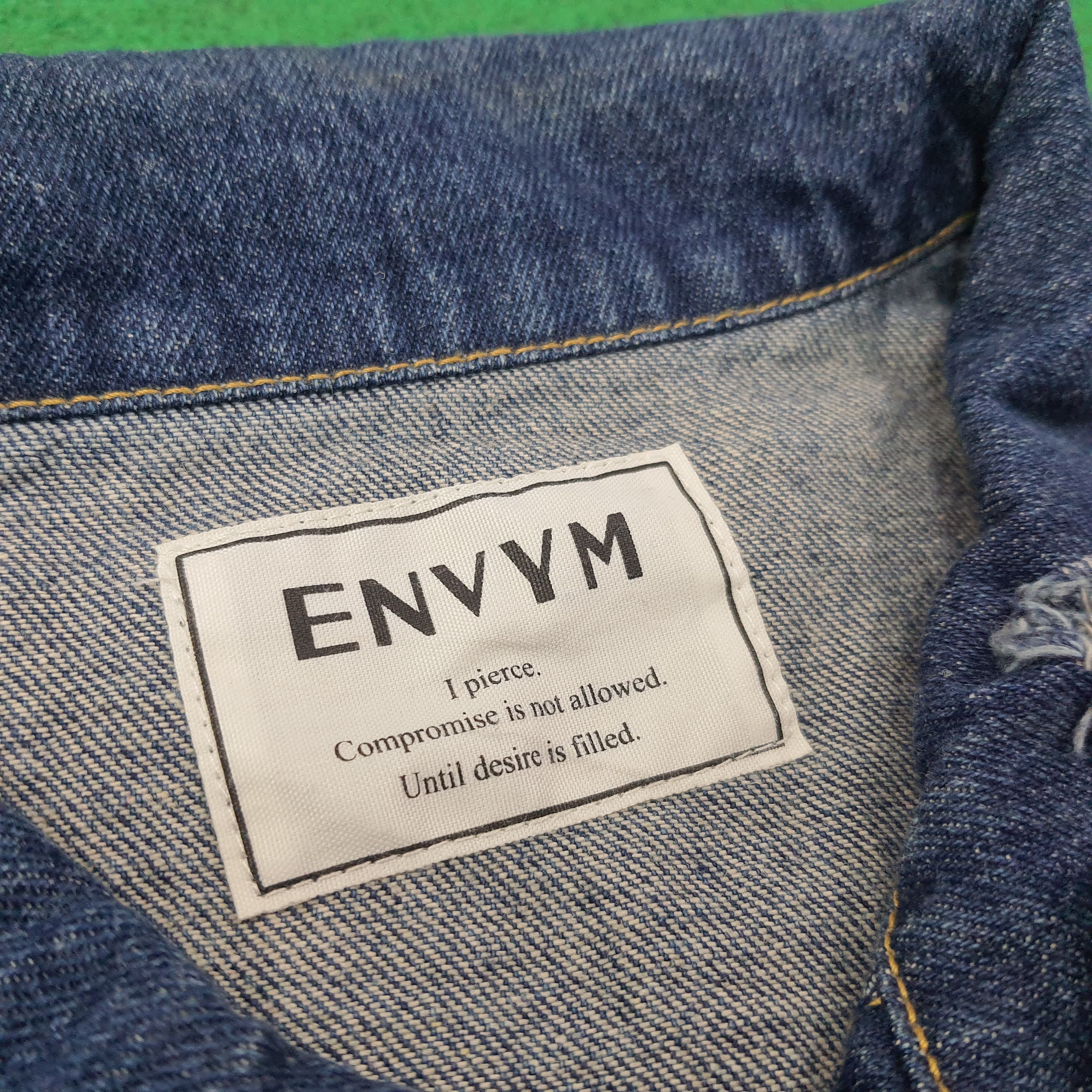 Japanese Brand Vintage ENVYM Ripped Denim Raw Hem Jacket C266N20 Size US L / EU 52-54 / 3 - 5 Thumbnail