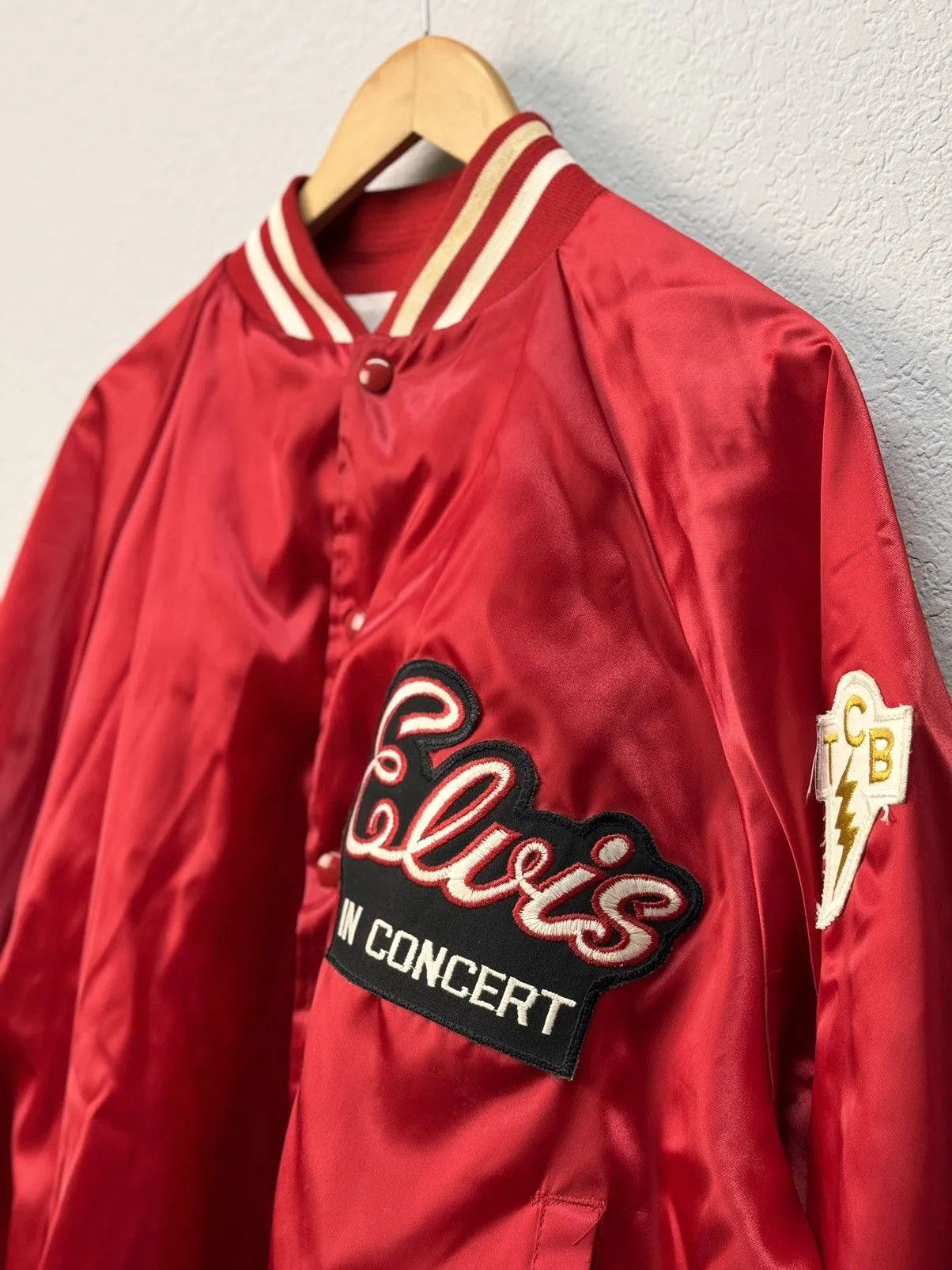 Vintage VTG Vintage 1970s Elvis in Concert Satin Souvenir Jacket TCB Size US L / EU 52-54 / 3 - 3 Thumbnail