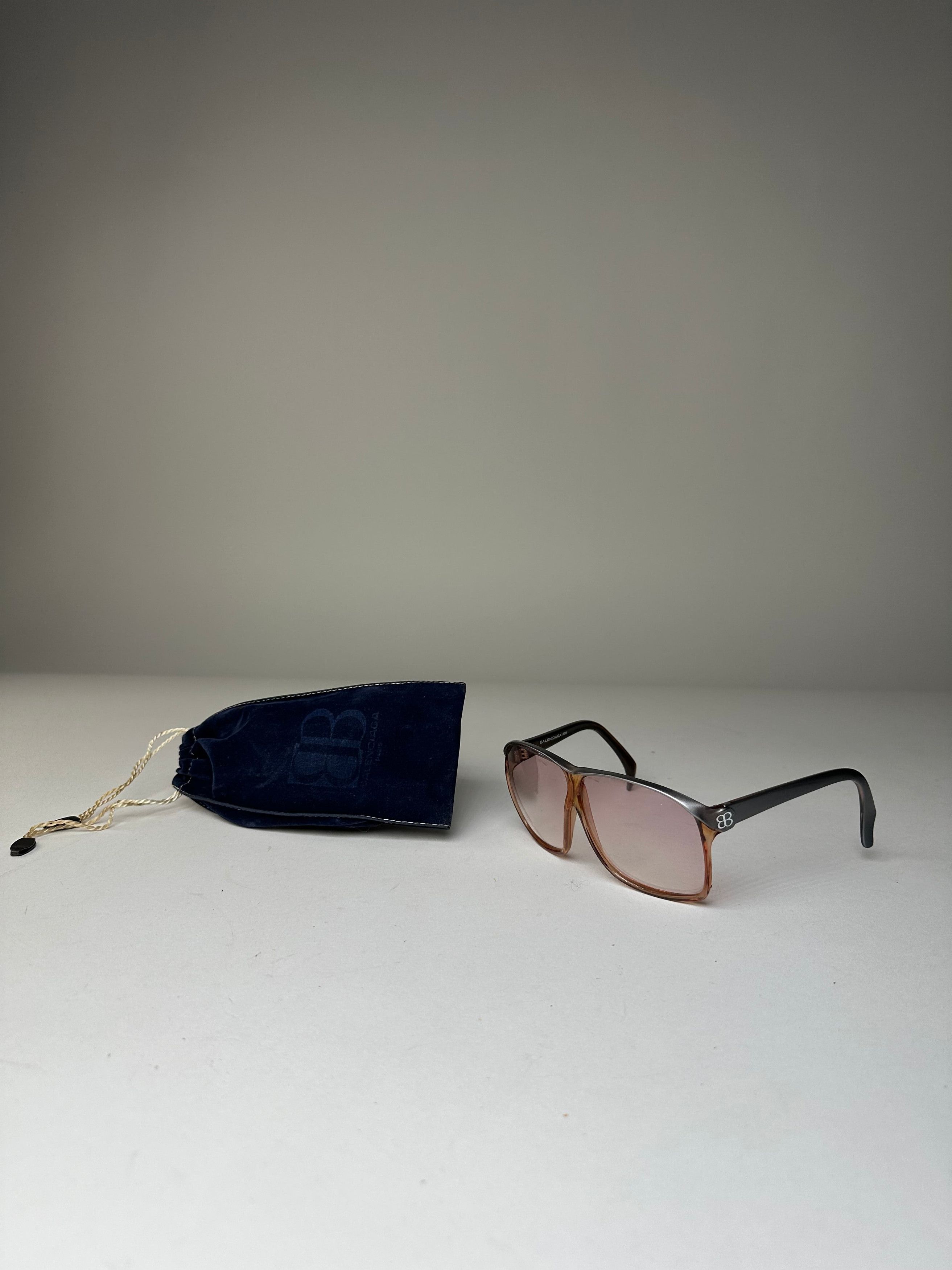 Balenciaga Vintage BB Logo Acetate Sunglasses Brown Pink Size ONE SIZE - 1 Thumbnail