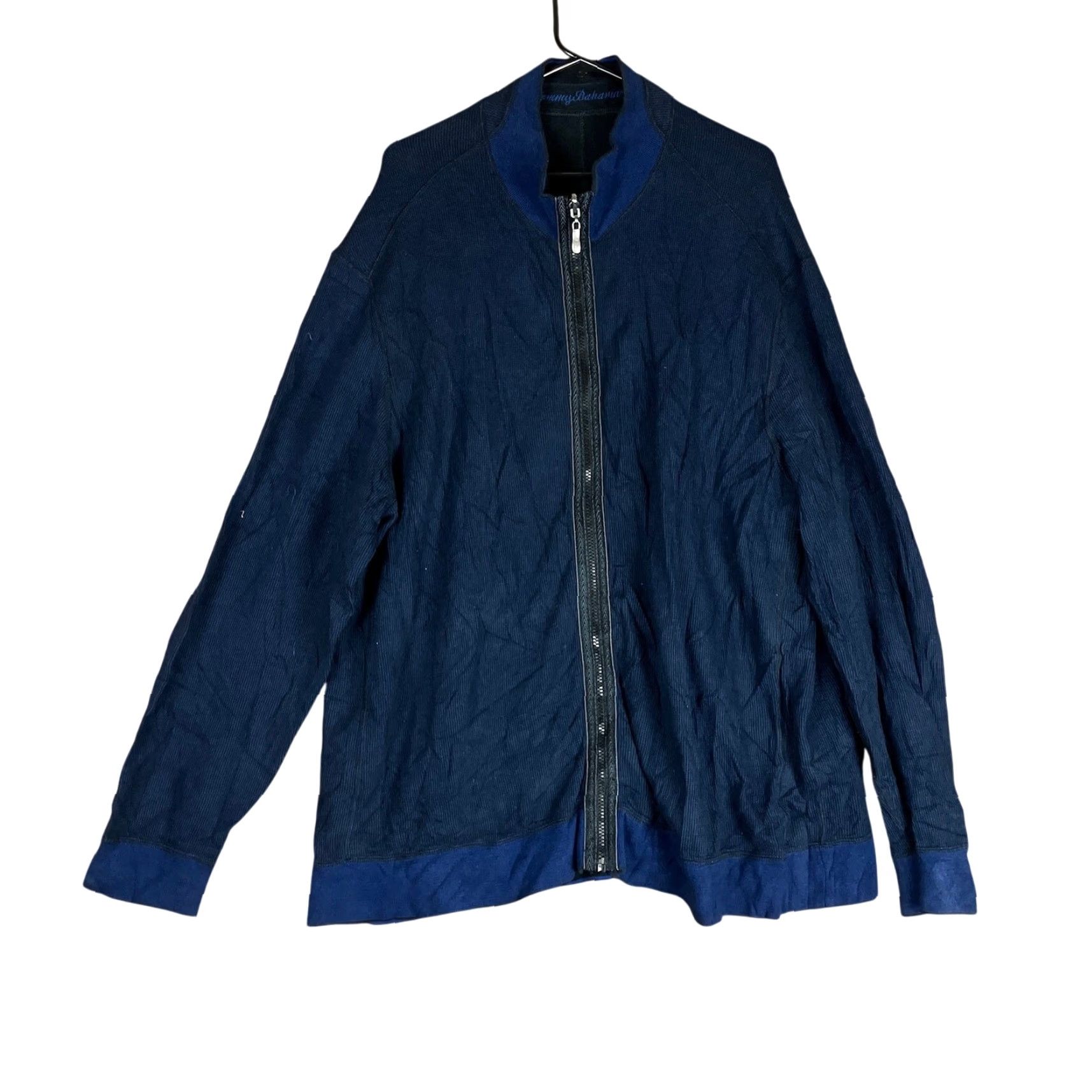 Tommy Bahama VINTAGE Tommy Bahama Mens Jacket Blue Full Zip Knit Long Sleeve Pima Cotton Blend XXL Size US XXL / EU 58 / 5 - 2 Thumbnail