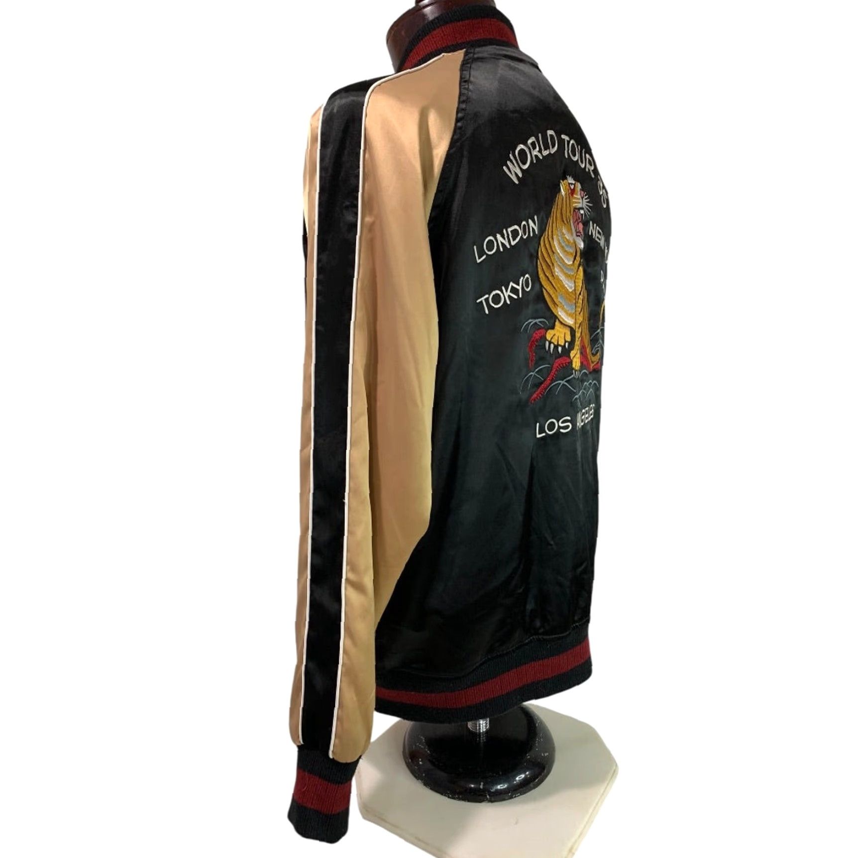 Vintage VINTAGE Stussy World Tour 35 Black Unisex Bomber Jacket M 1990s Coat Mens Womens Size M / US 6-8 / IT 42-44 - 6 Thumbnail