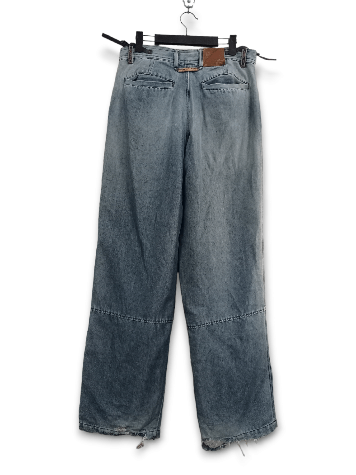 Japanese Brand Vintage Run New York Blue Wash Side Adjusters Baggy Jeans Size US 31 - 2 Thumbnail