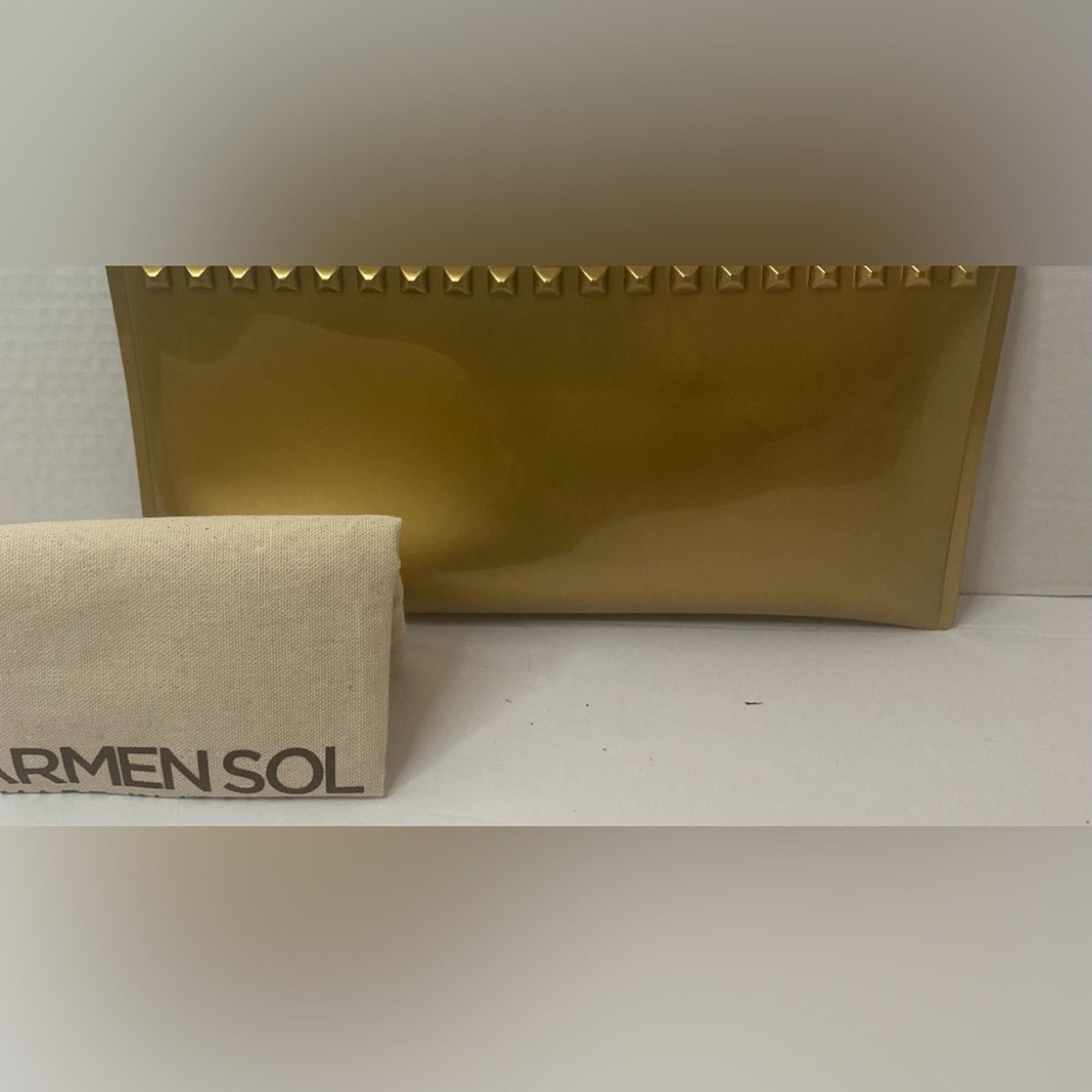 & Other Stories Carmen Sol gold "Julian Pochette" clutch trimmed w/ studs Size ONE SIZE - 1 Thumbnail