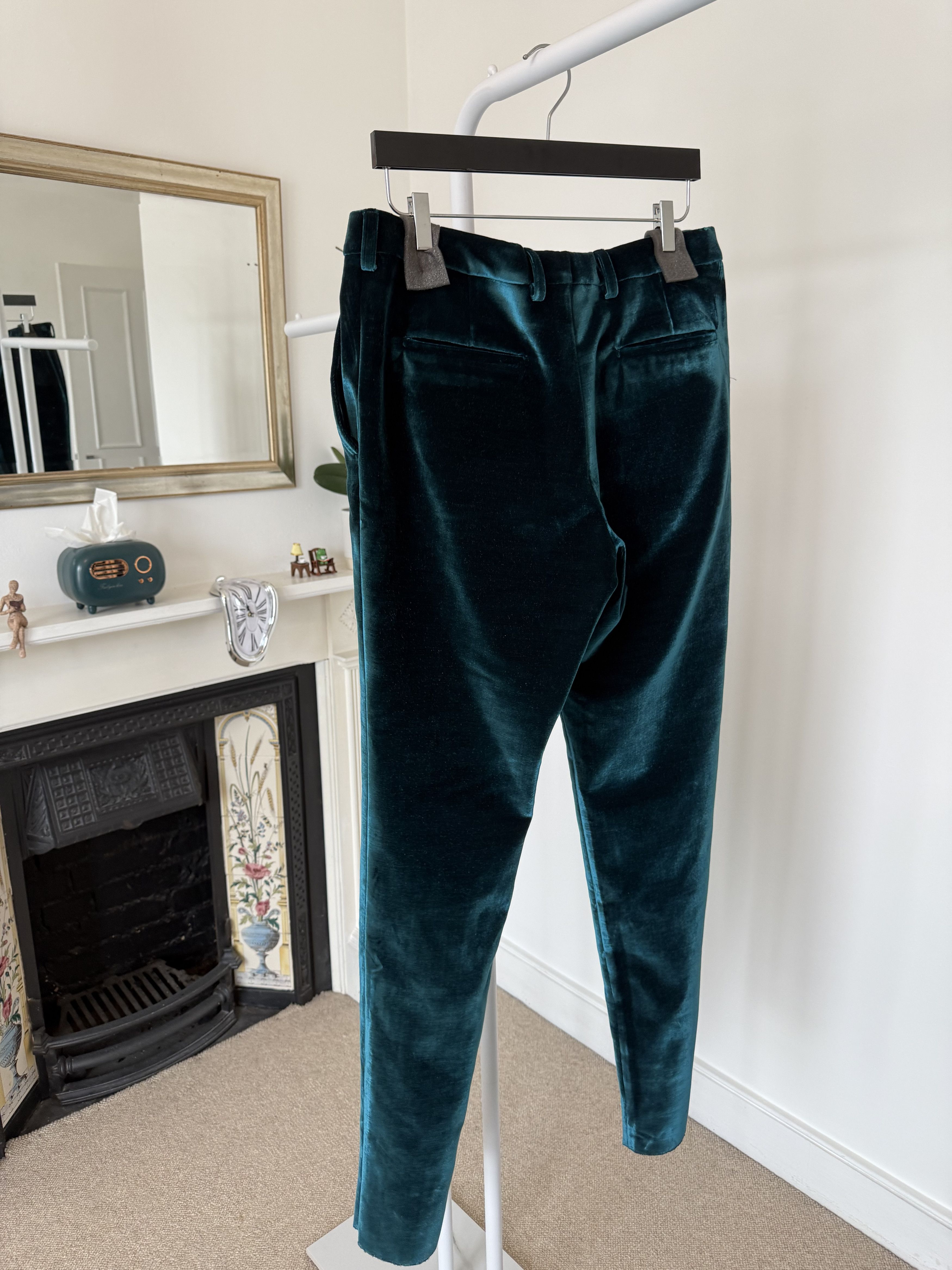 Saint Laurent Paris FW19 Saint Laurent Low-Waist Pleated Pants in Velvet Size US 30 / EU 46 - 5 Thumbnail