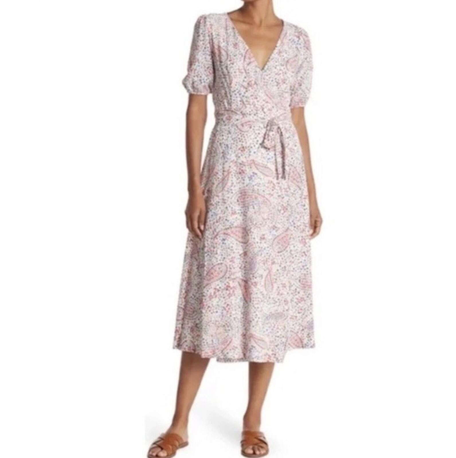 Sage Sage Collection Puff Sleeve Paisley Wrap Midi Dress Size 12 Size XL / US 12-14 / IT 48-50 - 1 Thumbnail