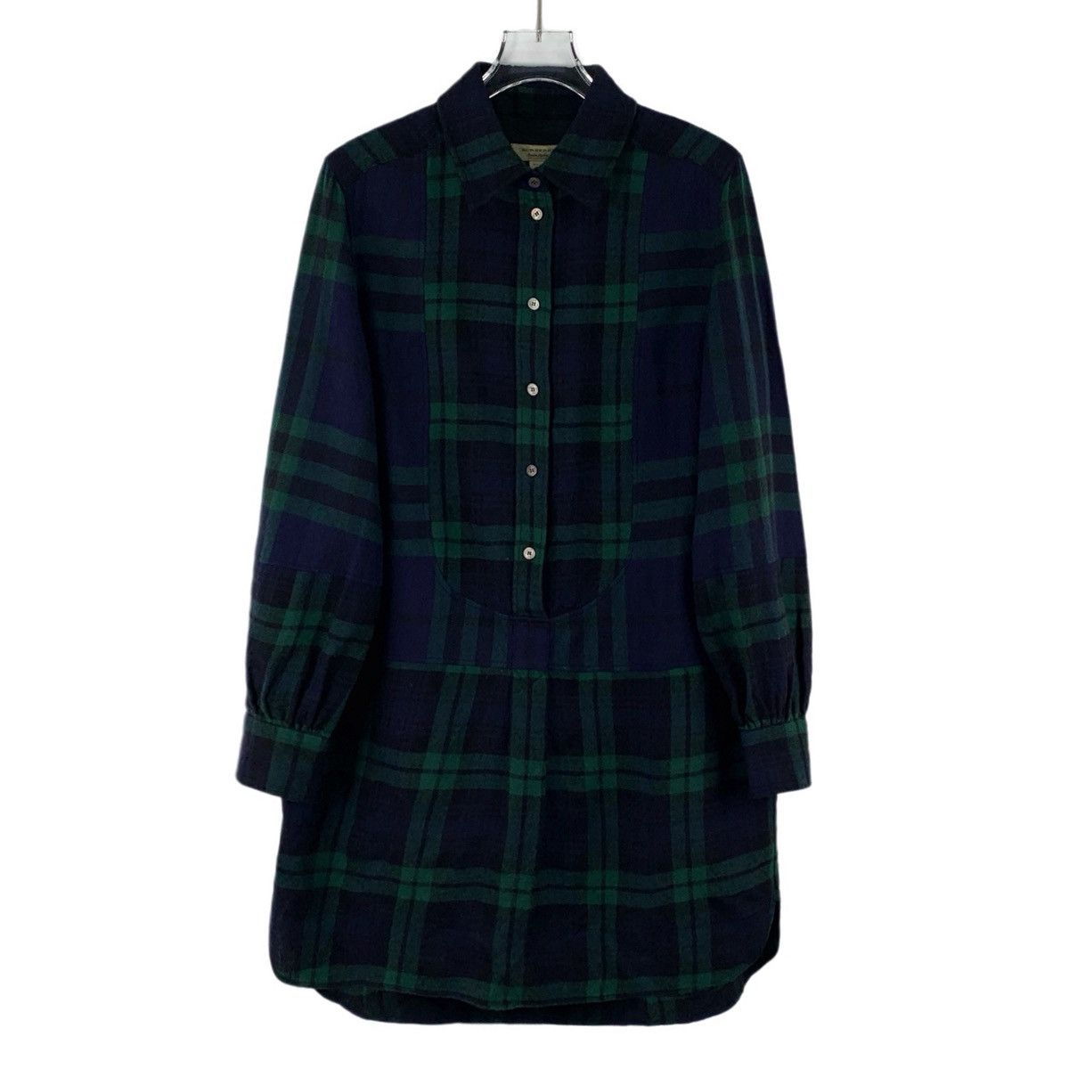 Burberry Burberry Classic Check Wool Lapel Long Sleeve Dress K26WX Size S / US 4 / IT 40 - 1 Thumbnail
