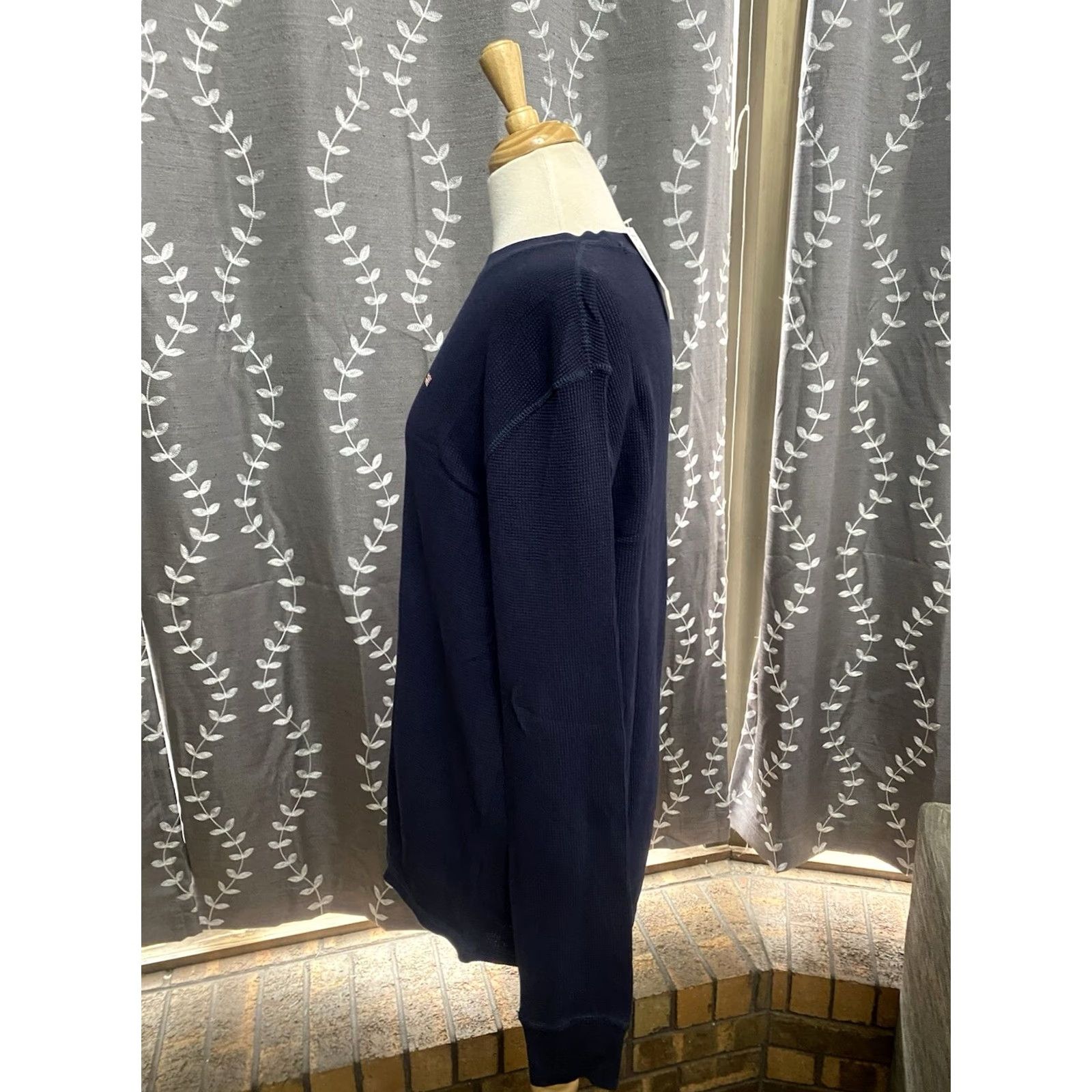Polo Ralph Lauren VINTAGE 90s Polo Jeans Company Long Sleeve Thermal Shirt Men Large Blue Cotton Knit Embroidered Logo Crew Neck Size US L / EU 52-54 / 3 - 2 Thumbnail