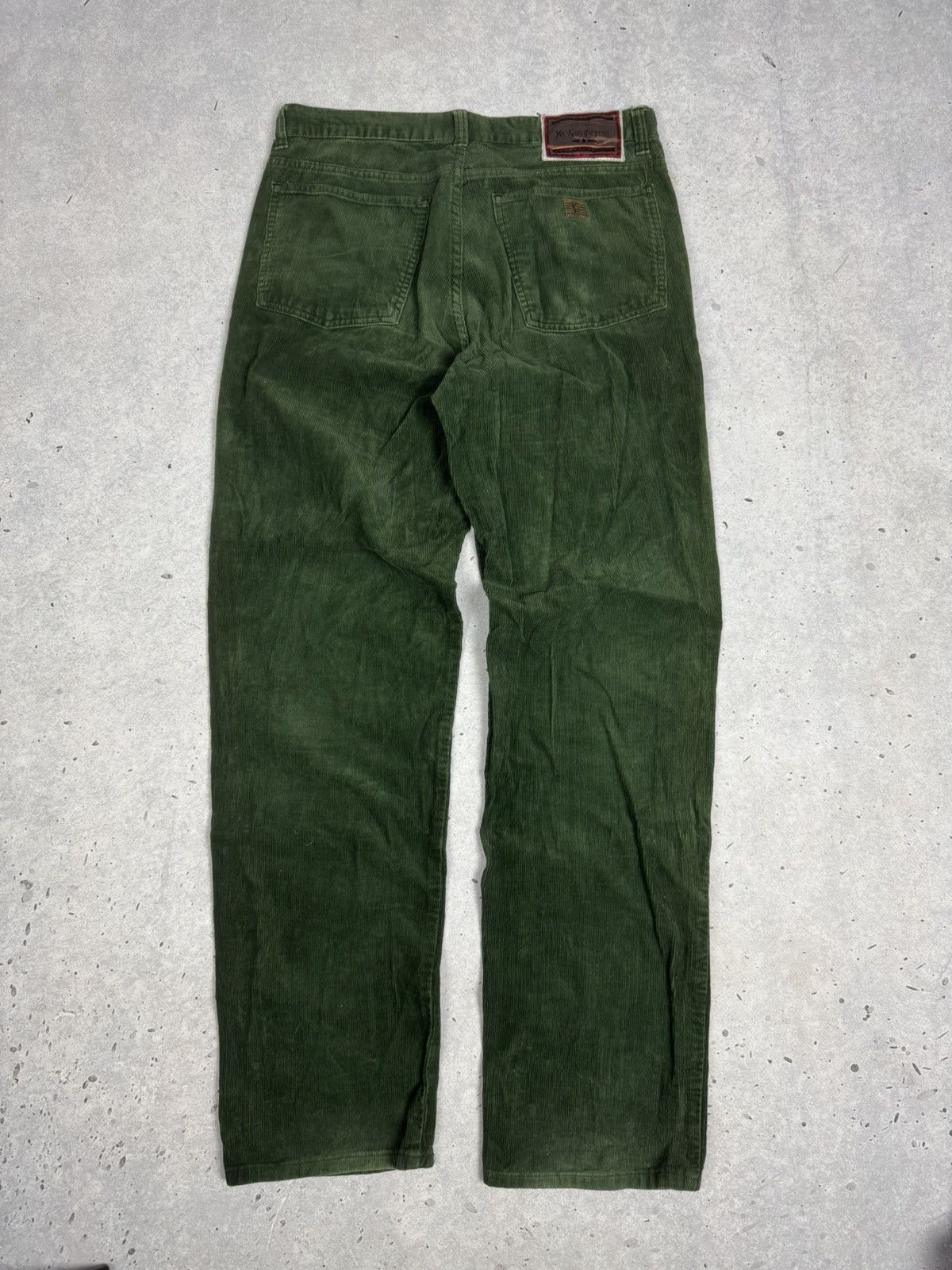 Yves Saint Laurent Vintage Yves Saint Lauren Metal Logo Corduroy Pants 90s Size US 34 / EU 50 - 1 Thumbnail