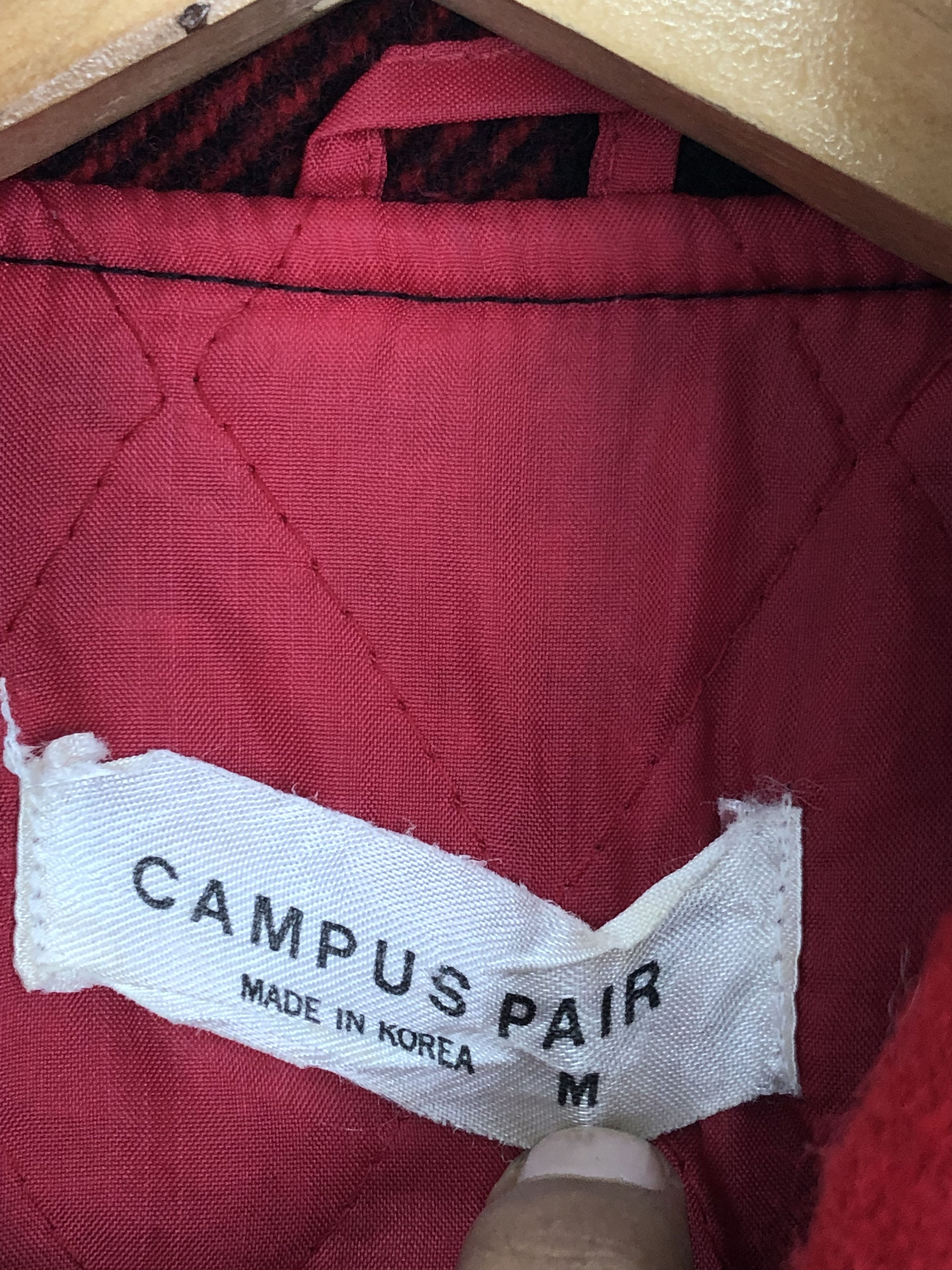 Vintage Vintage 90s Campus Pair Checker Wool Varsity Jacket V0352 Size US M / EU 48-50 / 2 - 9 Thumbnail