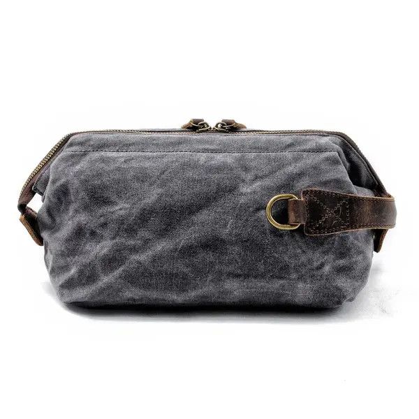 VIBE Canvas And Leather Men Toiletry Bag Size ONE SIZE - 2 Thumbnail