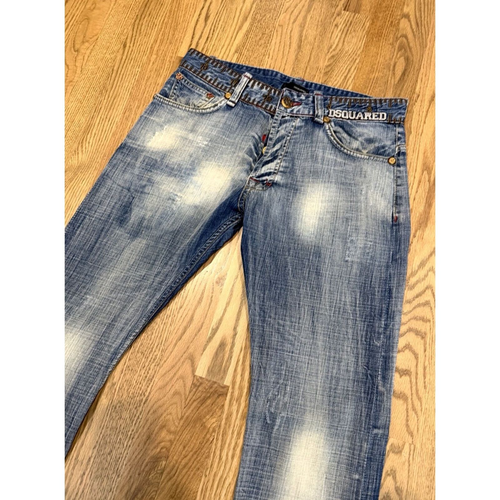 Dsquared2 Dsquared2 Denim Jeans Mens 32 Regular 28 Inseam Blue Distressed Italy 5-Pocket Logo Size US 32 / EU 48 - 5 Thumbnail