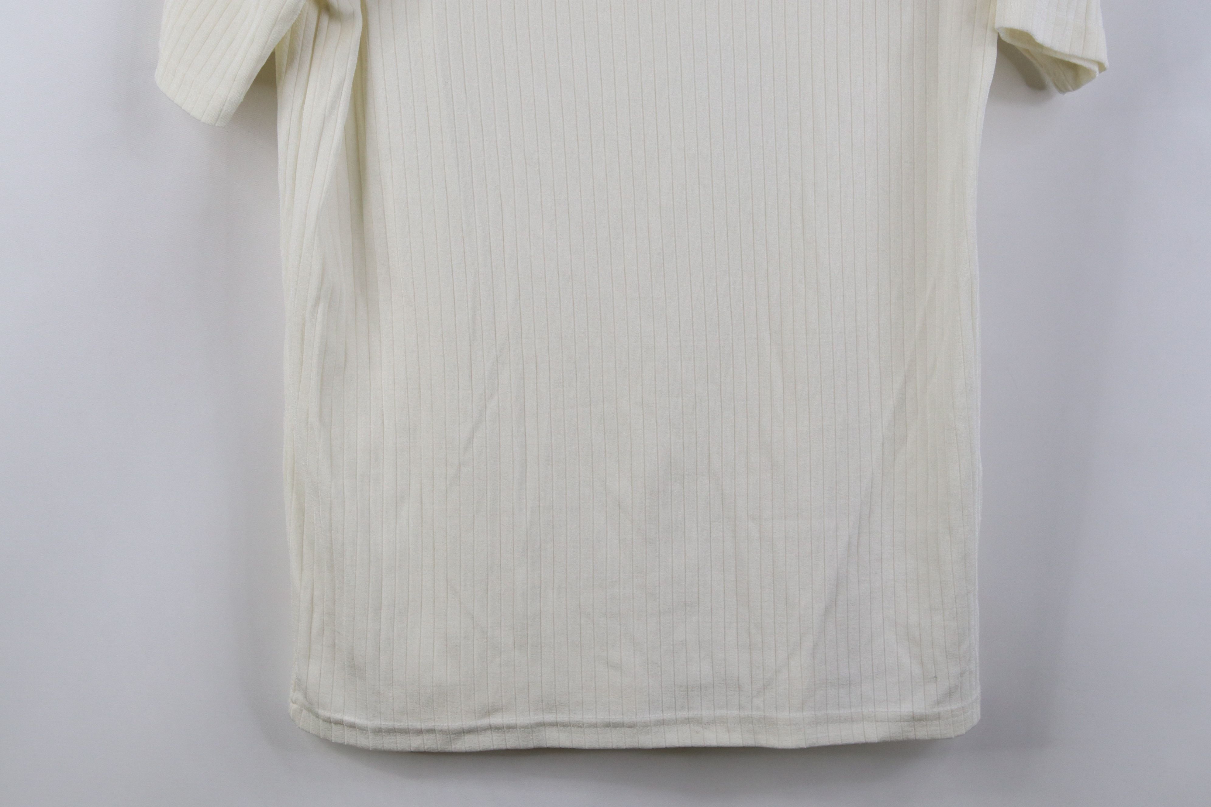 Vintage Vintage 90s Y2K Babydoll Stretch Knit T-Shirt Cream USA Size XL / US 12-14 / IT 48-50 - 3 Thumbnail
