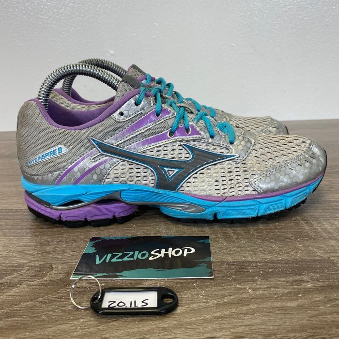 Mizuno Mizuno Wave Inspire 9 Grey Purple Blue Running Shoes Grailed