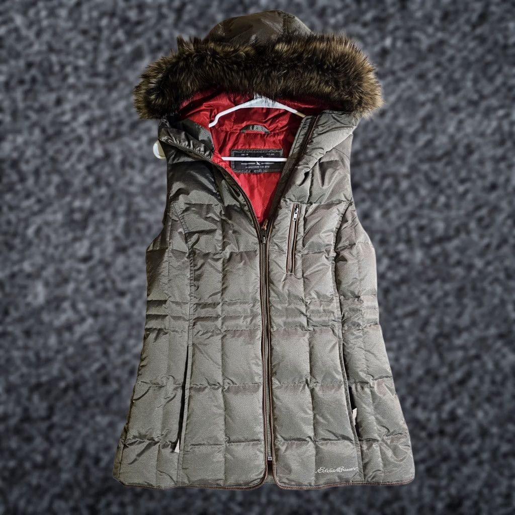 Eddie Bauer Eddie Bauer Women's Gray Down Puffer Vest Hood Full Zip XS Casual Outdoor Classic Size XS / US 0-2 / IT 36-38 - 1 Thumbnail