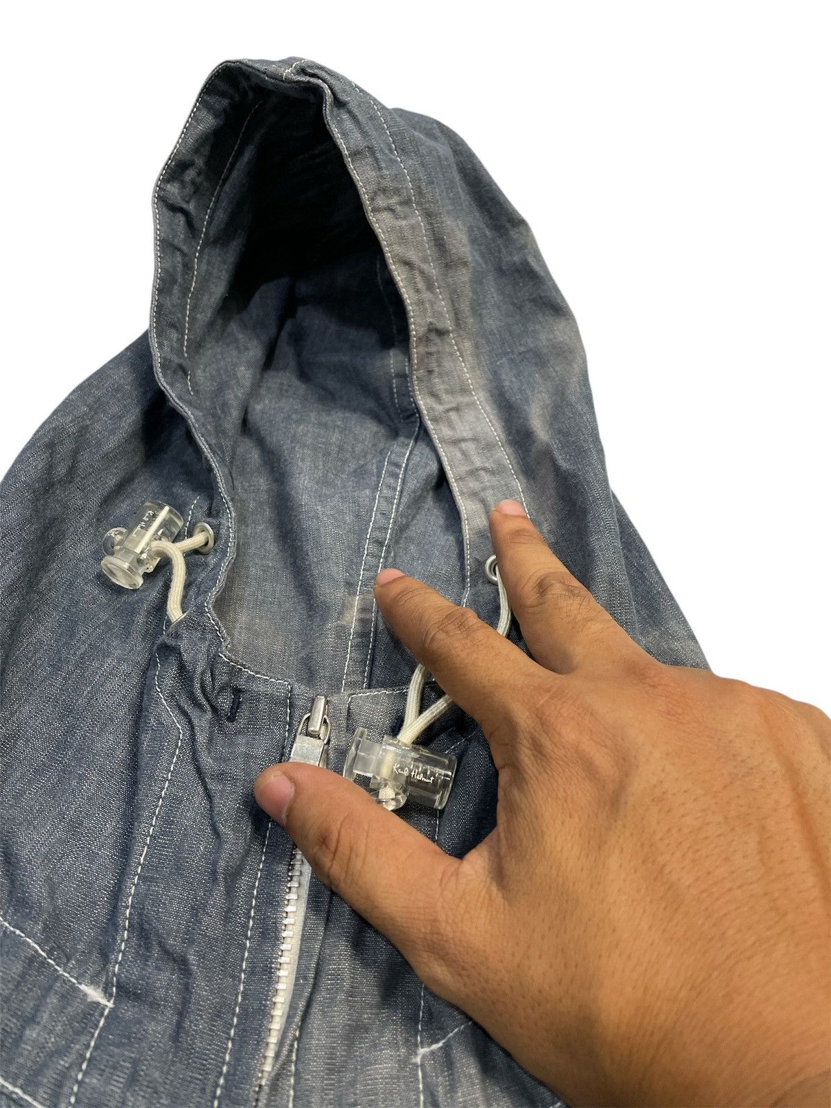 Japanese Brand × Karl Helmut Sun FADED Pink House Karl Helmut Denim Hoodie Size US M / EU 48-50 / 2 - 7 Thumbnail