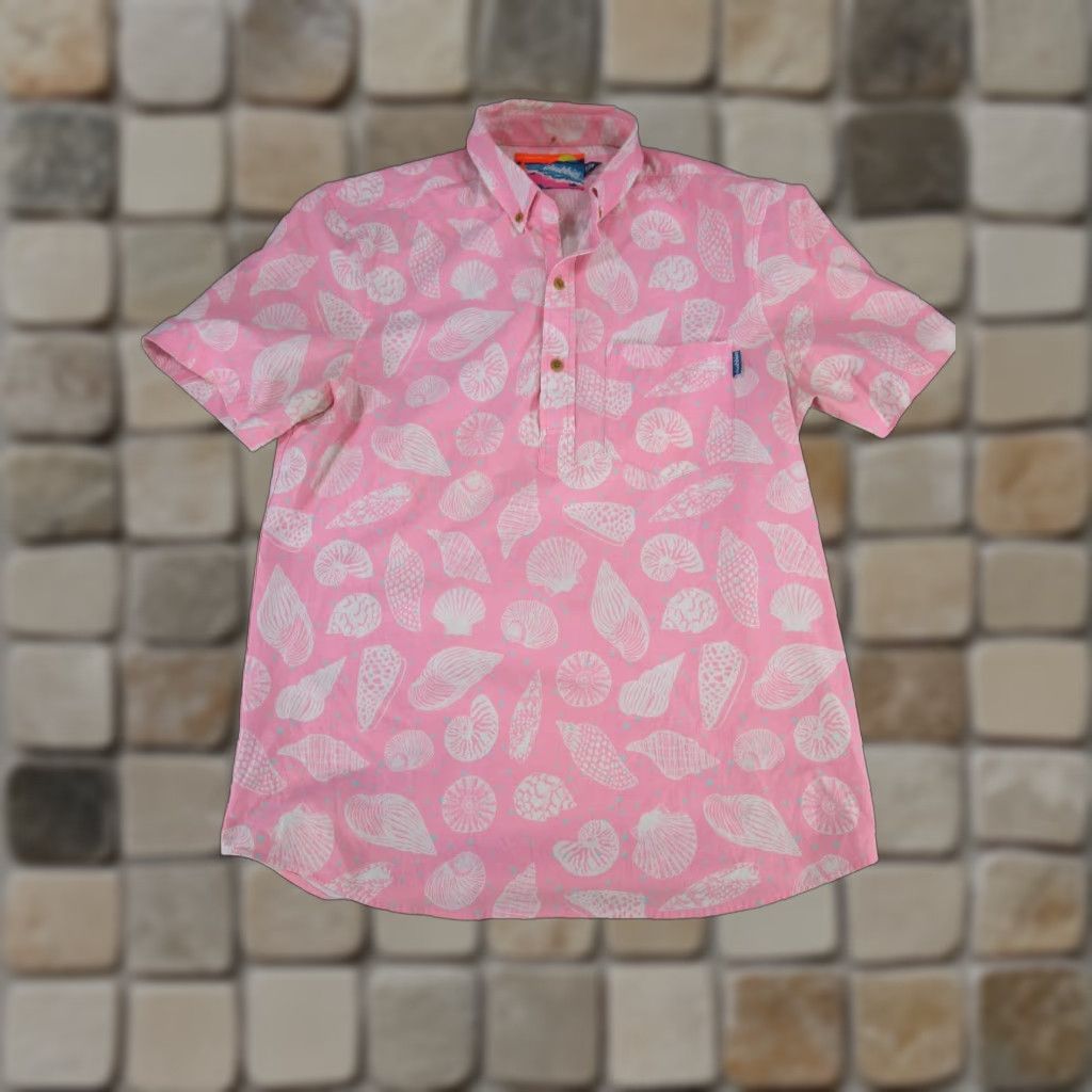Chubbies VINTAGE Chubbies Women's Button-Up Shirt M Pink Solid Short Sleeve Collared Cotton 90s Womens Size M / US 6-8 / IT 42-44 - 1 Thumbnail