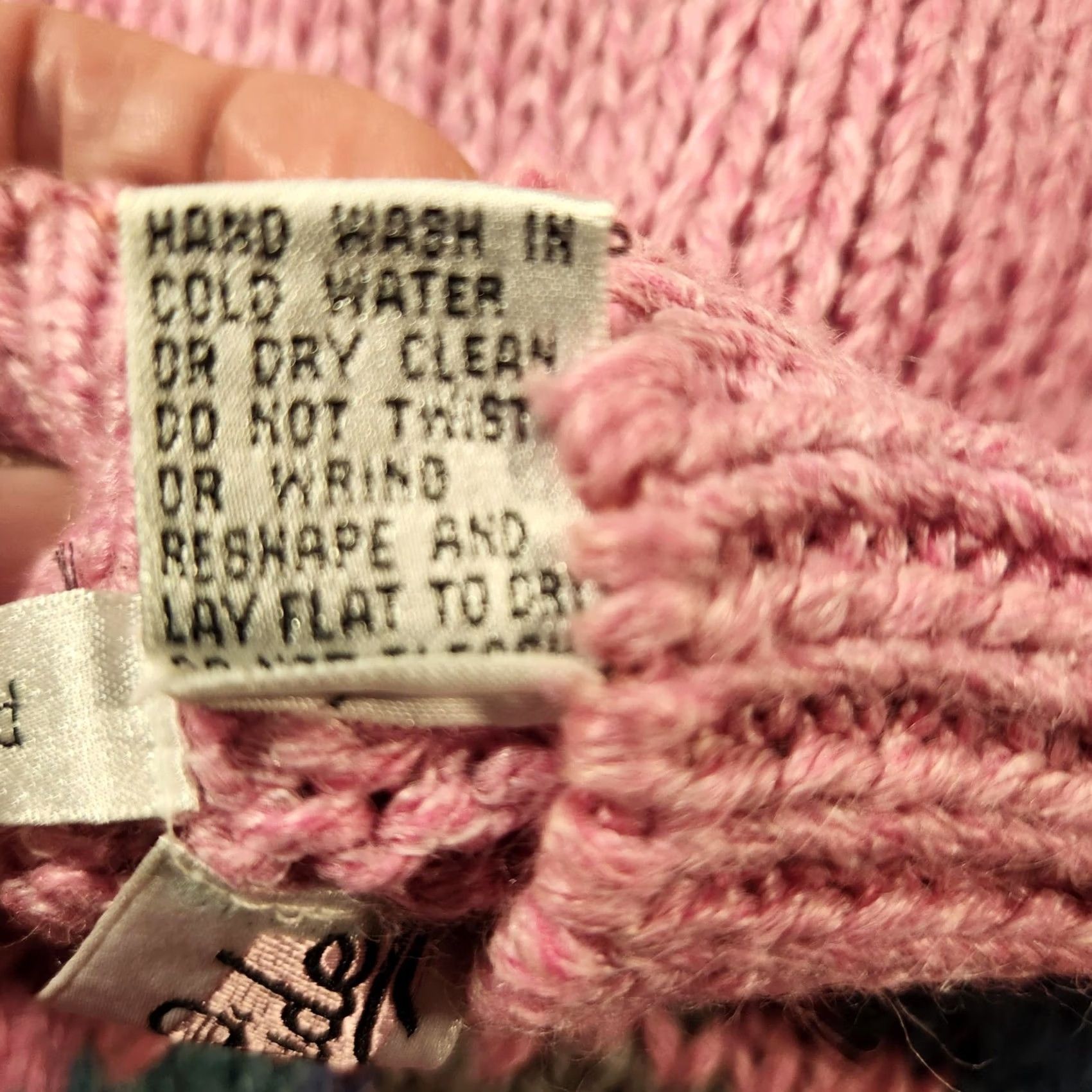 Pinko Vintage Side By Side Sweater Womens Large Pink Heart Floral Knit Pullover 80s Size L / US 10 / IT 46 - 4 Thumbnail
