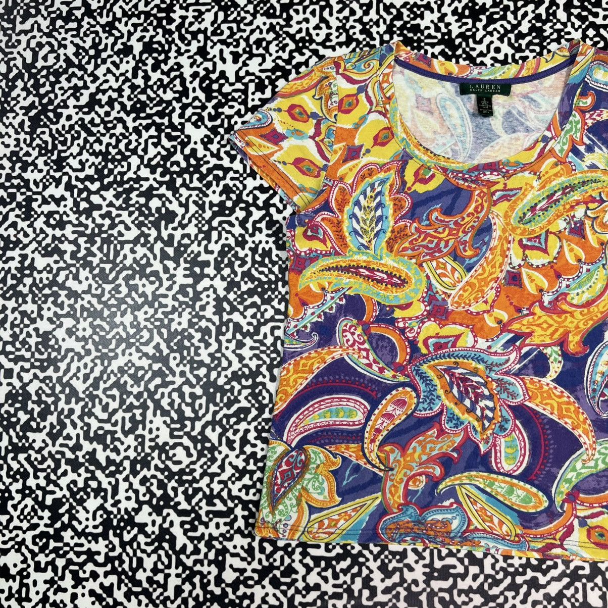 Lauren Ralph Lauren Vintage Y2K Lauren Ralph Lauren Art Luxury Floral T-shirt Size S / US 4 / IT 40 - 4 Thumbnail