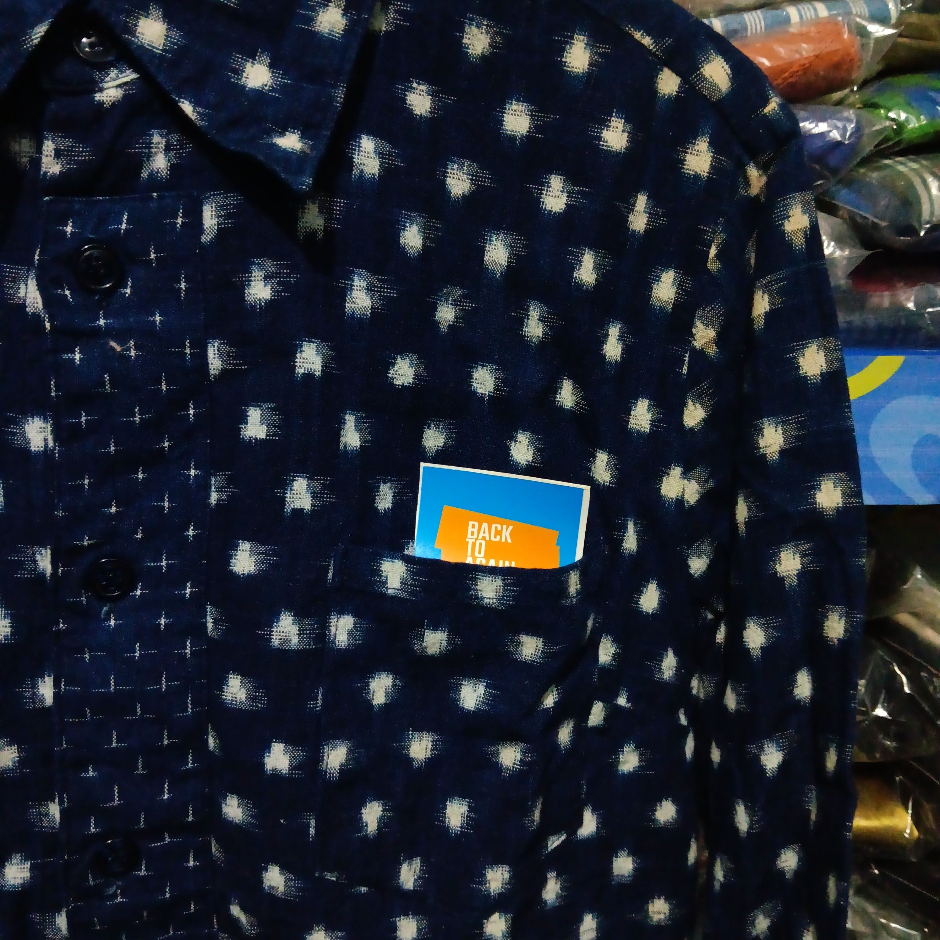 Blue Blue Japan × Japanese Brand Blue-Blue sashiko pattern shirt button Size US M / EU 48-50 / 2 - 2 Thumbnail