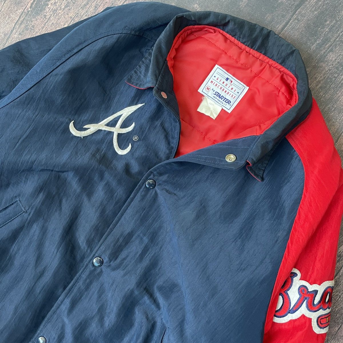MLB × Starter VINTAGE 90s ATLANTA BRAVES STARTER JACKET Size US XL / EU 56 / 4 - 4 Thumbnail