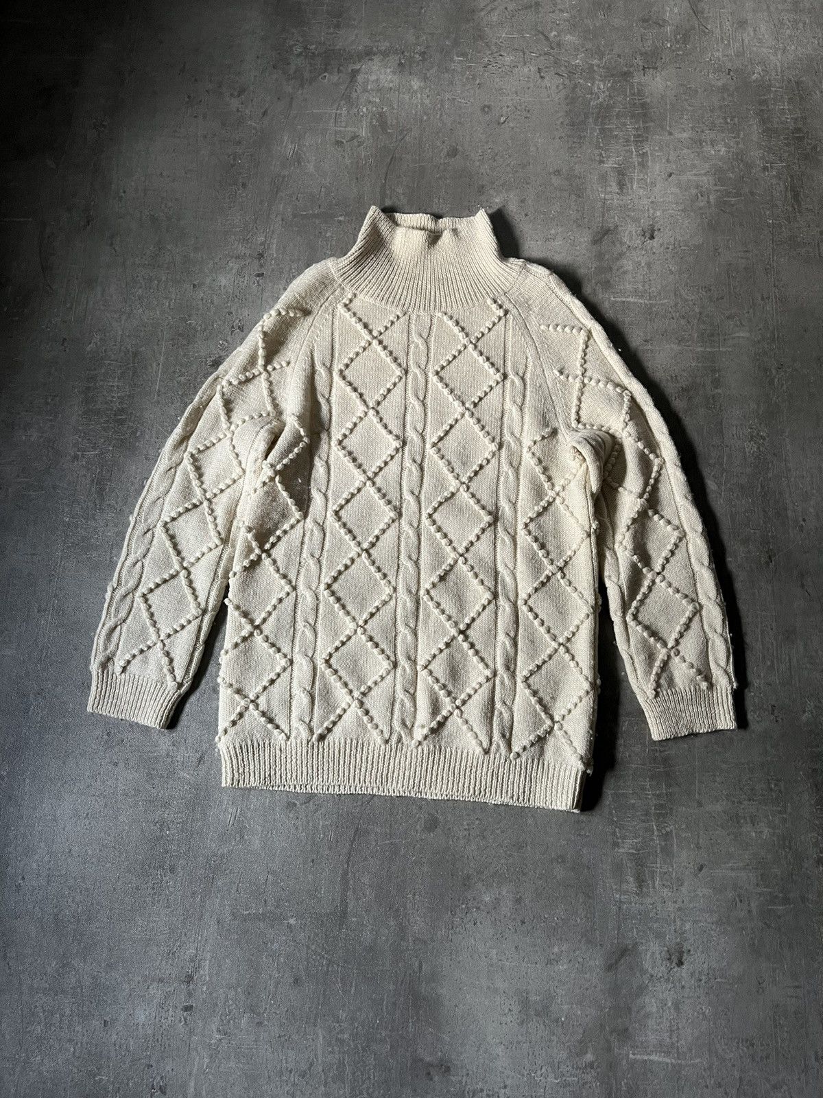 Acne Studios Acne Studios Joris oversize cream sweater cable Size US S / EU 44-46 / 1 - 1 Thumbnail