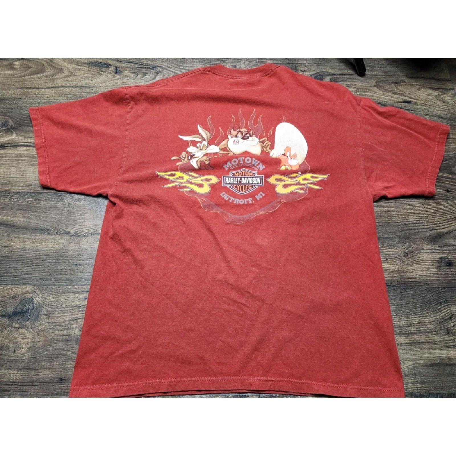 Harley Davidson Harley Davidson Mens XL Red Short Sleeve T-Shirt Looney Tunes Yosemite Sam Graphic Tee Mens Size US XL / EU 56 / 4 - 2 Thumbnail