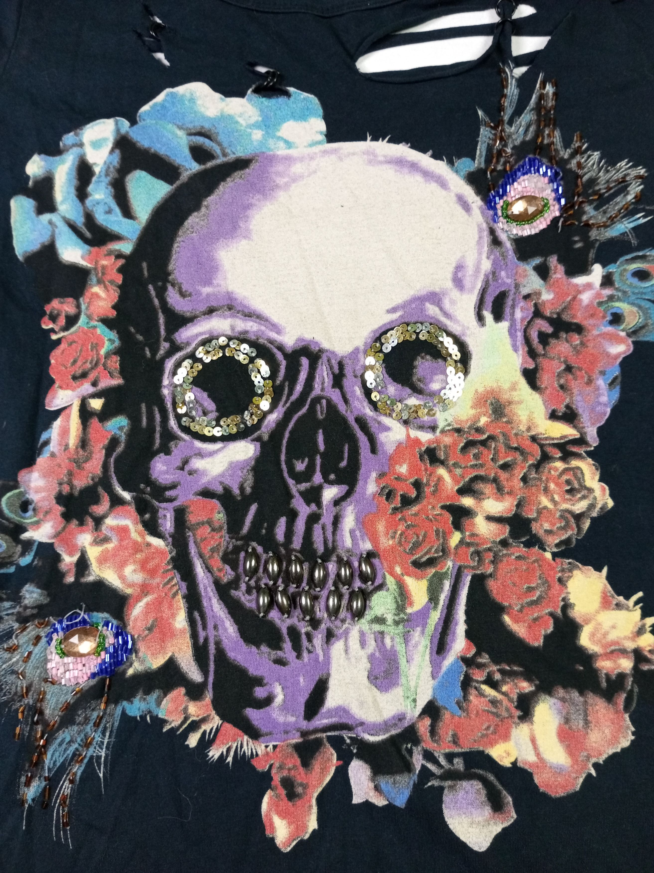 Japanese Brand Undefined Punk Distressed Skull Skeleton Tshirt Size M / US 6-8 / IT 42-44 - 4 Thumbnail