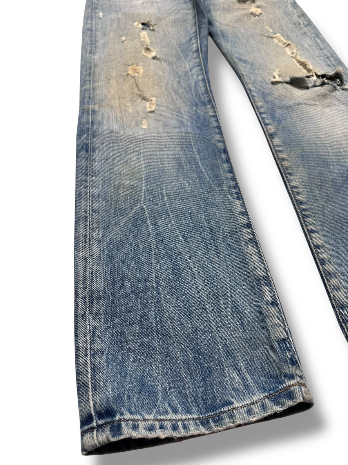 G-Star G-Star Raw 3301 Slim Fit Distressed Denim Jeans Faded Wash Size US 31 - 14 Thumbnail