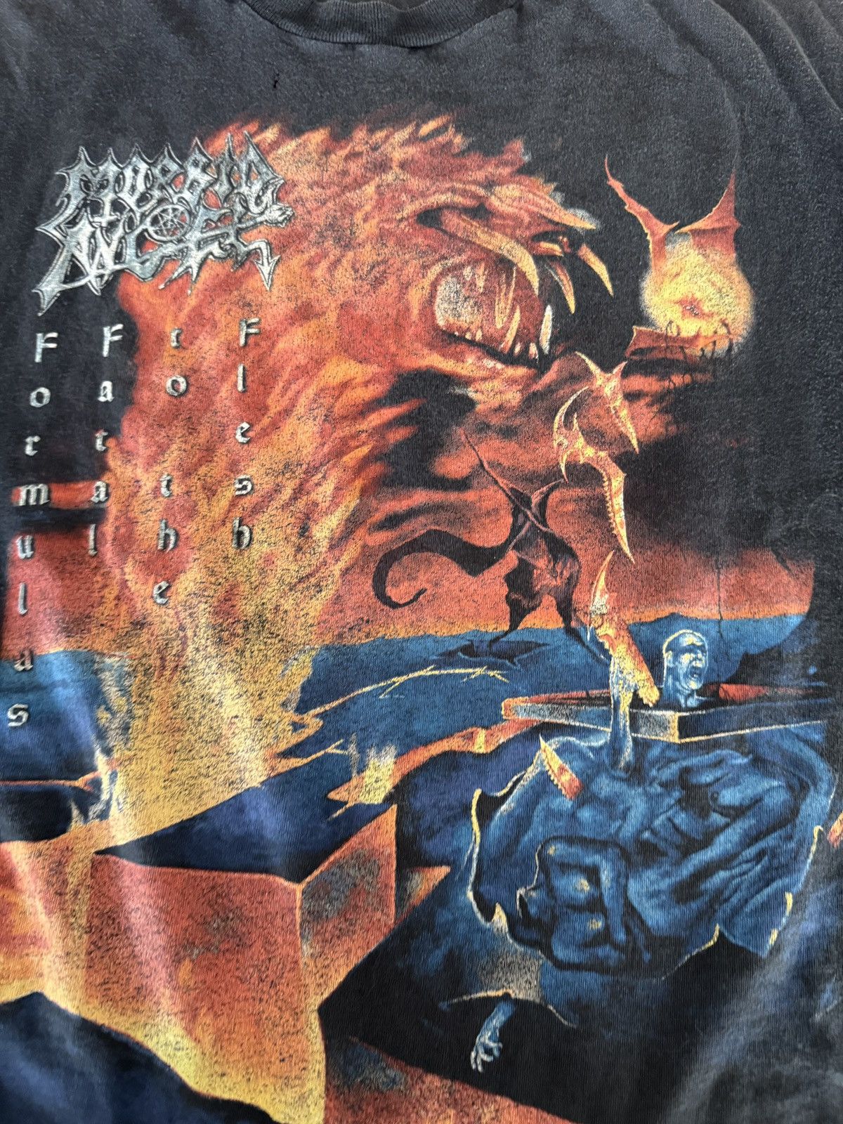 Band Tees *RARE* 90s VINTAGE THRASHED FADED MORBID ANGEL METAL DEATH Size US XL / EU 56 / 4 - 14 Thumbnail