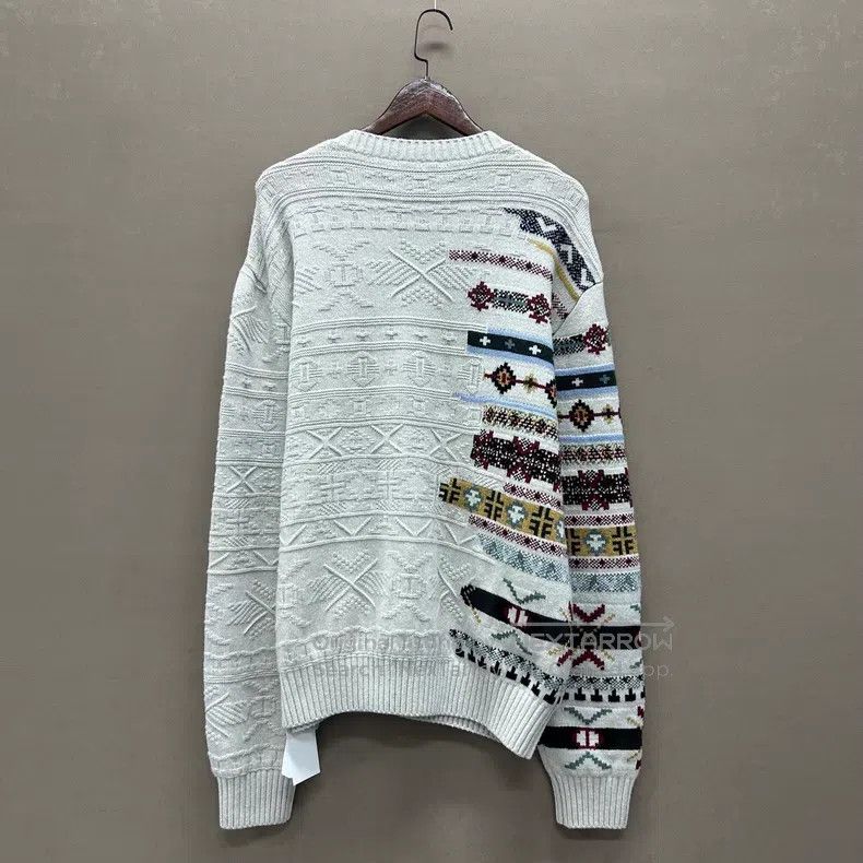 Hermes Hermes Light Grey Irregular Pattern Wool Sweater Size US XXL / EU 58 / 5 - 2 Thumbnail