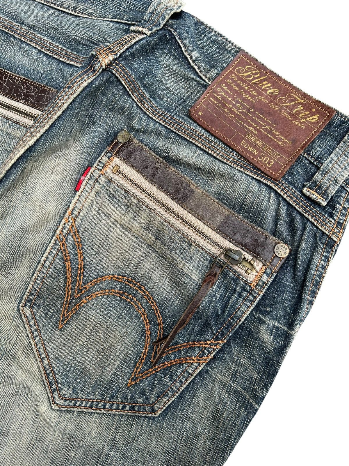 Edwin Vintage Edwin Navajo Japanese Brand Distressed Denim Jeans Size US 34 / EU 50 - 15 Thumbnail
