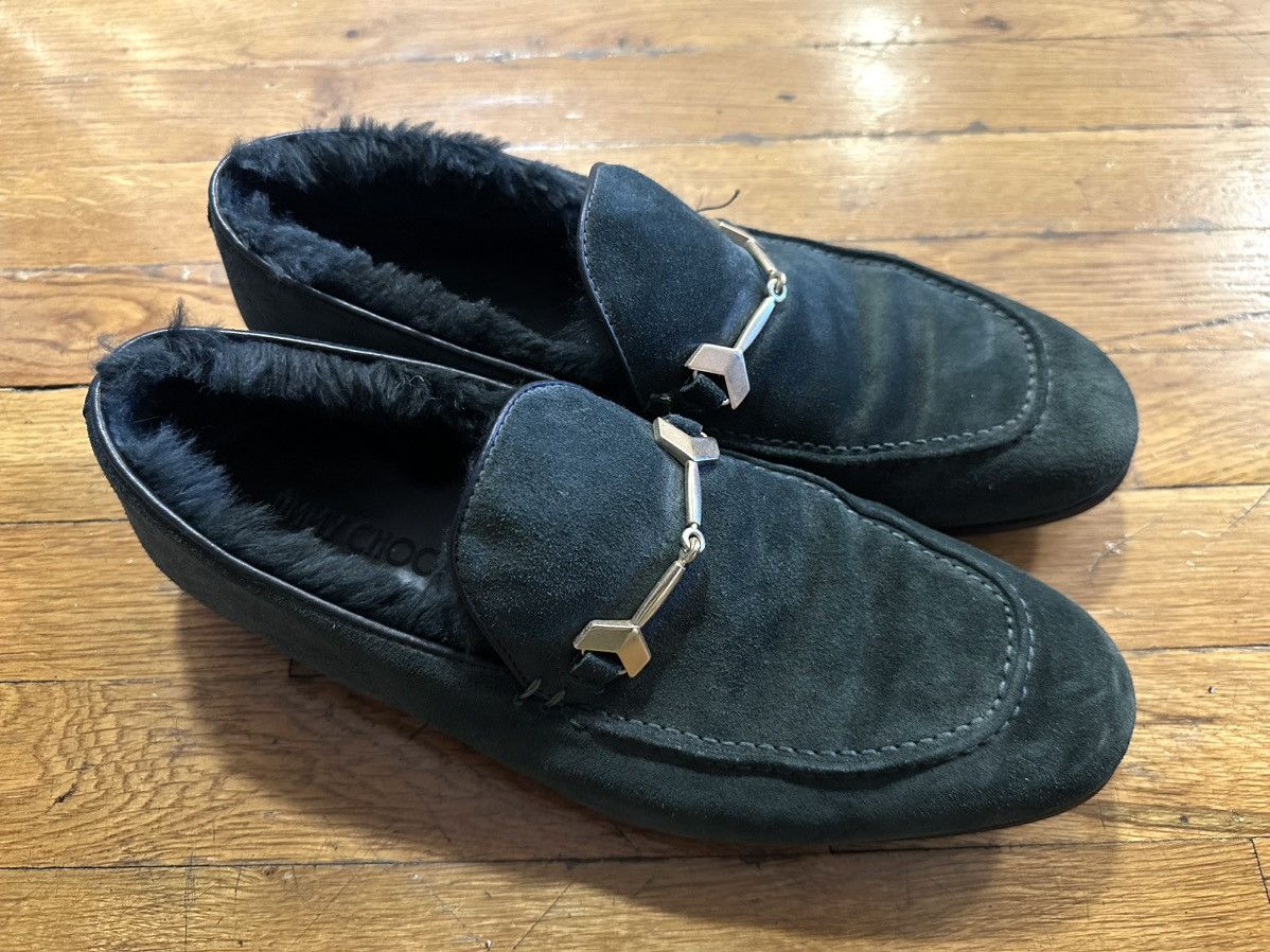 Jimmy Choo Jimmy Choo green suede fur loafer Size US 11 / EU 44 - 2 Thumbnail