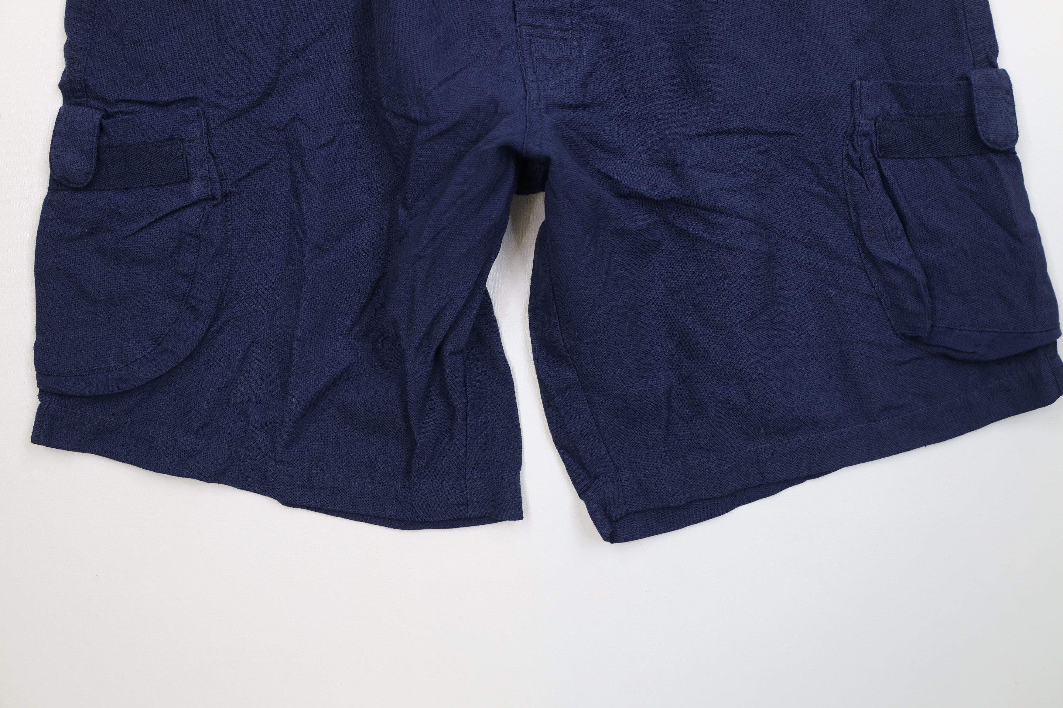 Nike Vintage Y2K Nike Button Fly Baggy Fit Cargo Shorts Navy Blue Size US 34 / EU 50 - 4 Thumbnail