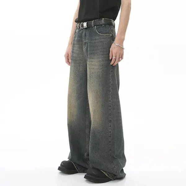 Designer × Japanese Brand Y2K Baggy Washed Street Casual Wide Leg Denim Size US 33 - 1 Thumbnail