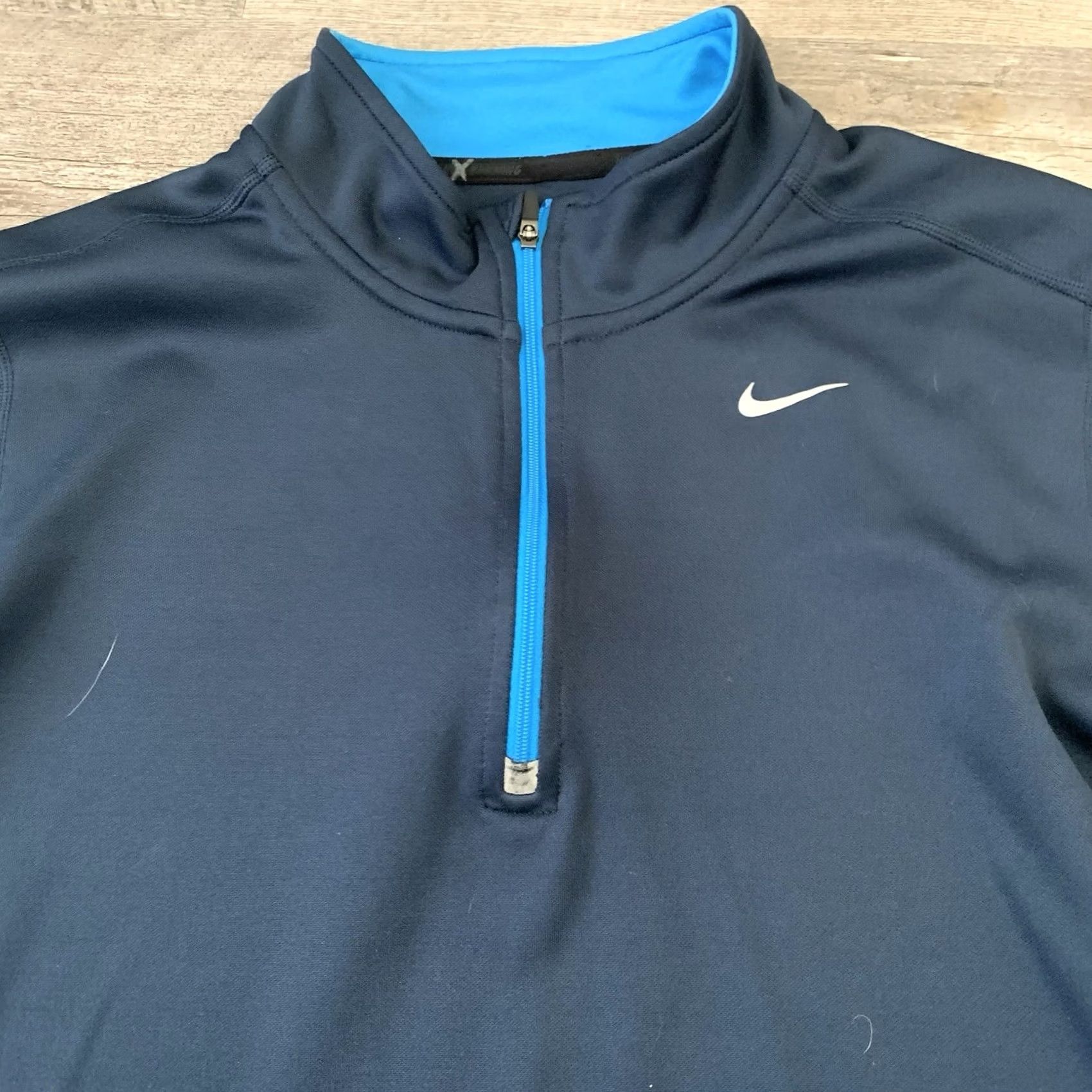 Nike Nike Racer Shirt Mens Large 1/4 Zip Dri-Fit Blue Polyester Size US L / EU 52-54 / 3 - 8 Thumbnail
