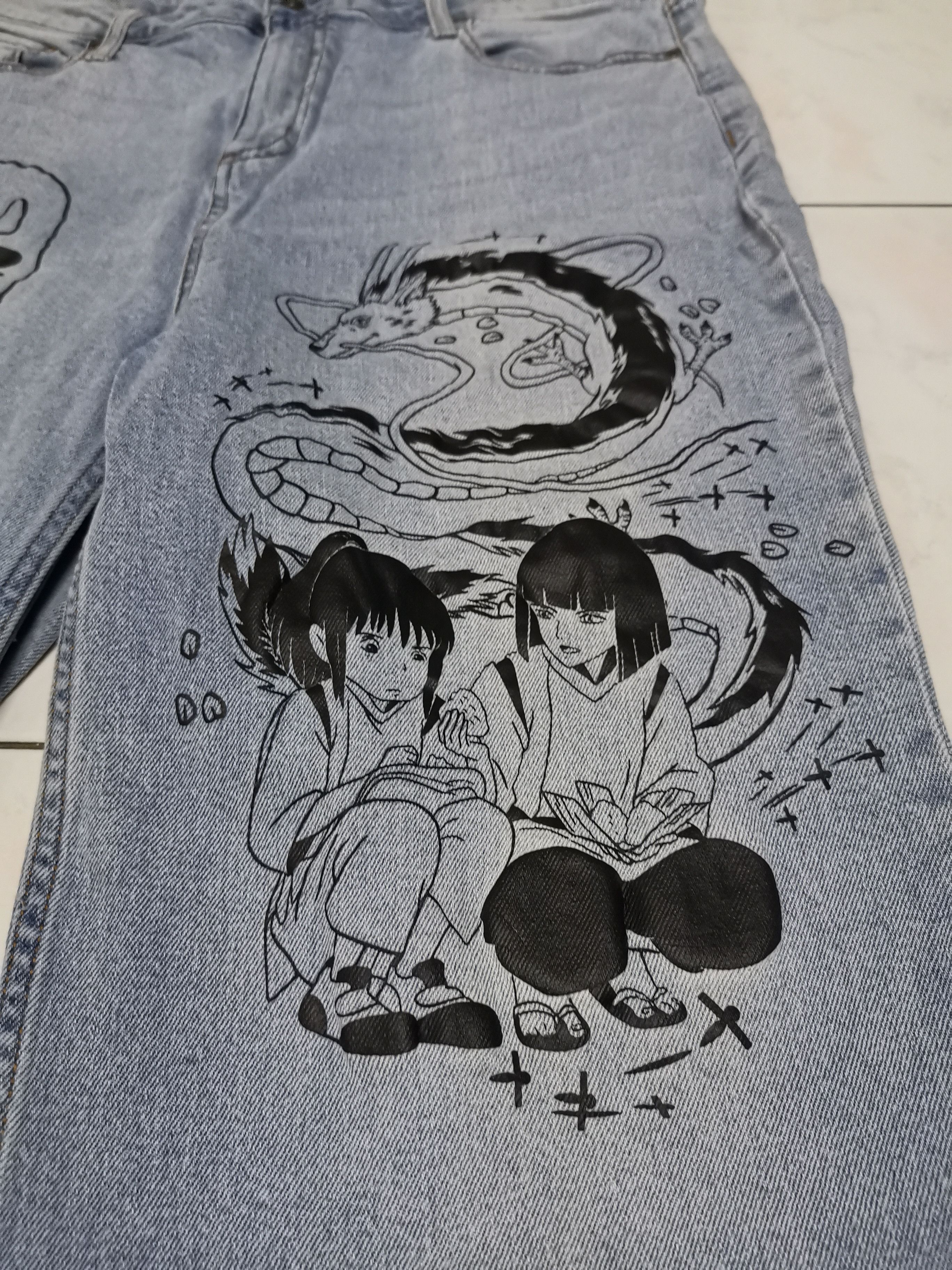 If Six Was Nine Studio ghibli distressed jeans Size US 35 - 2 Thumbnail