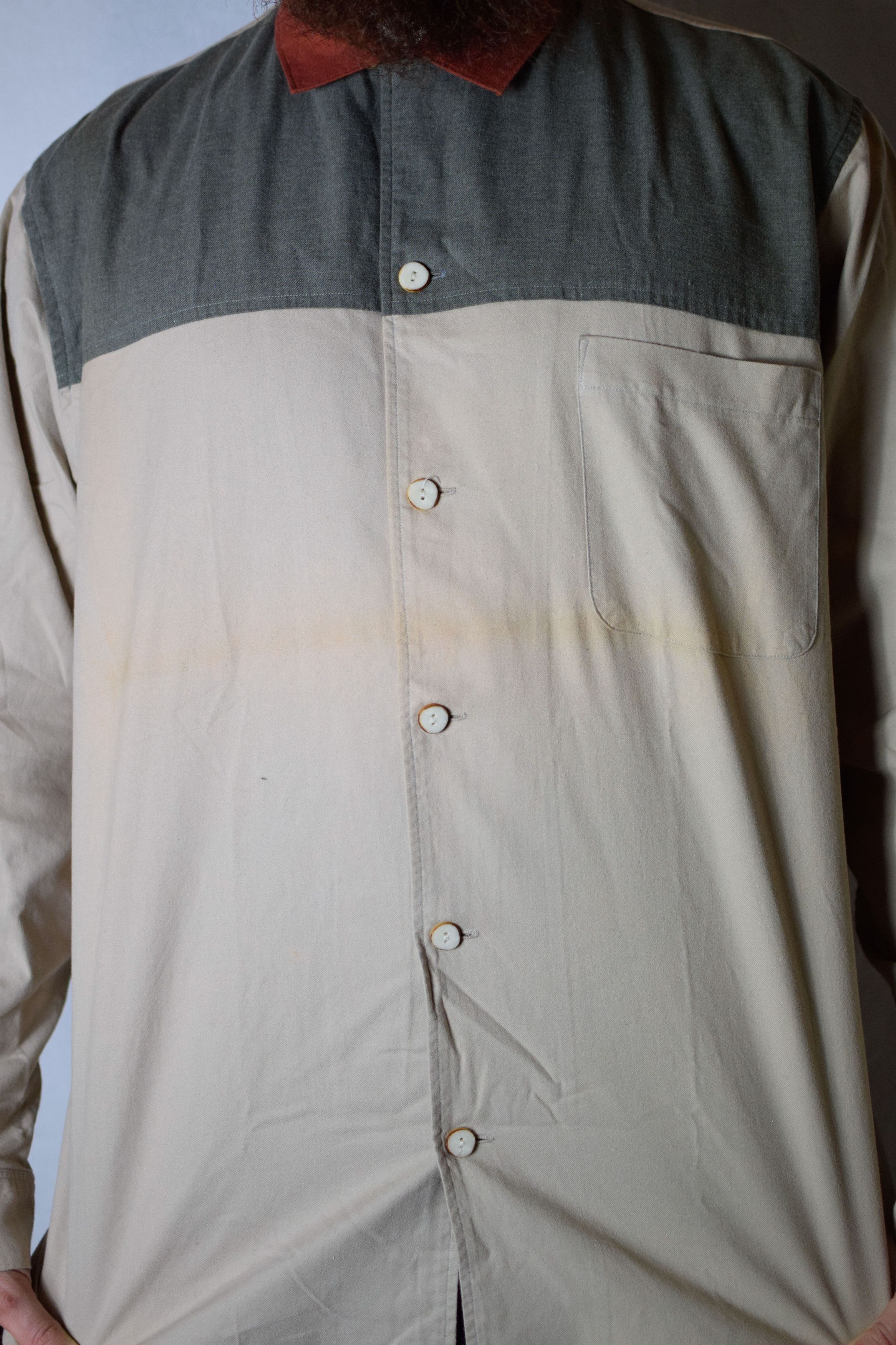 Yohji Yamamoto YYPH AW90 Archive Colour Block Shirt Size US L / EU 52-54 / 3 - 9 Thumbnail