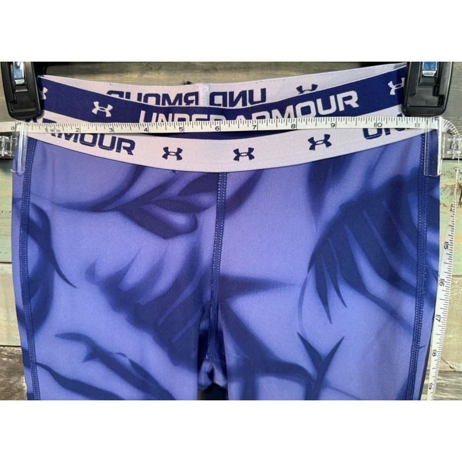 Under Armour Girl's UNDER ARMOUR Logo Blue Capri Leggings Medium Gently U Size 22" - 4 Thumbnail