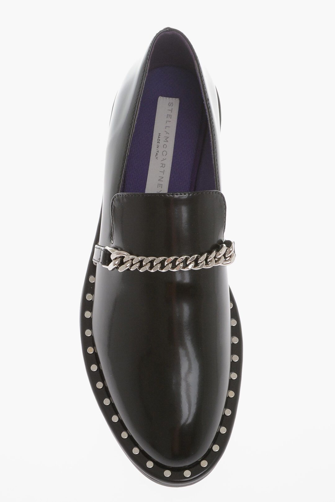 Stella McCartney og1mm0824 Vegan Leather Loafers With Chain in Black Size US 8.5 / IT 38.5 - 4 Thumbnail