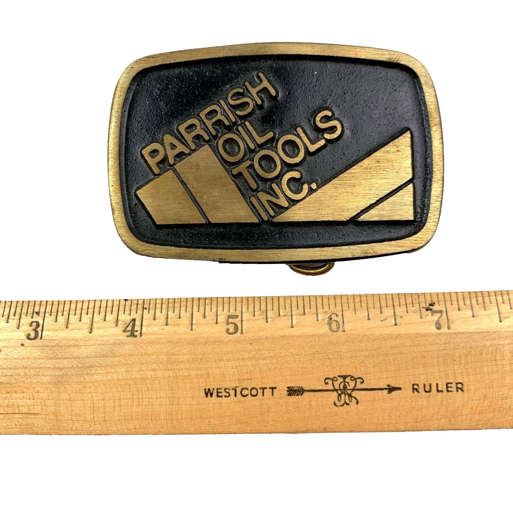 Vintage VINTAGE Parrish Oil Tools Inc Bronze Belt Buckle Dynabuckle Provo Utah Adult Unisex 1980s Occupational Bronze Buckle Dynabuckle Size ONE SIZE - 4 Thumbnail