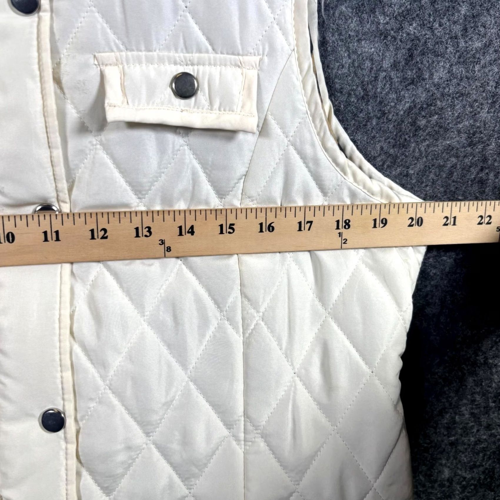 Vintage River & Rose Vest Women's PXL White Quilted Full-Zip Lined Travel Snap Pockets Vest Size XL / US 12-14 / IT 48-50 - 6 Thumbnail